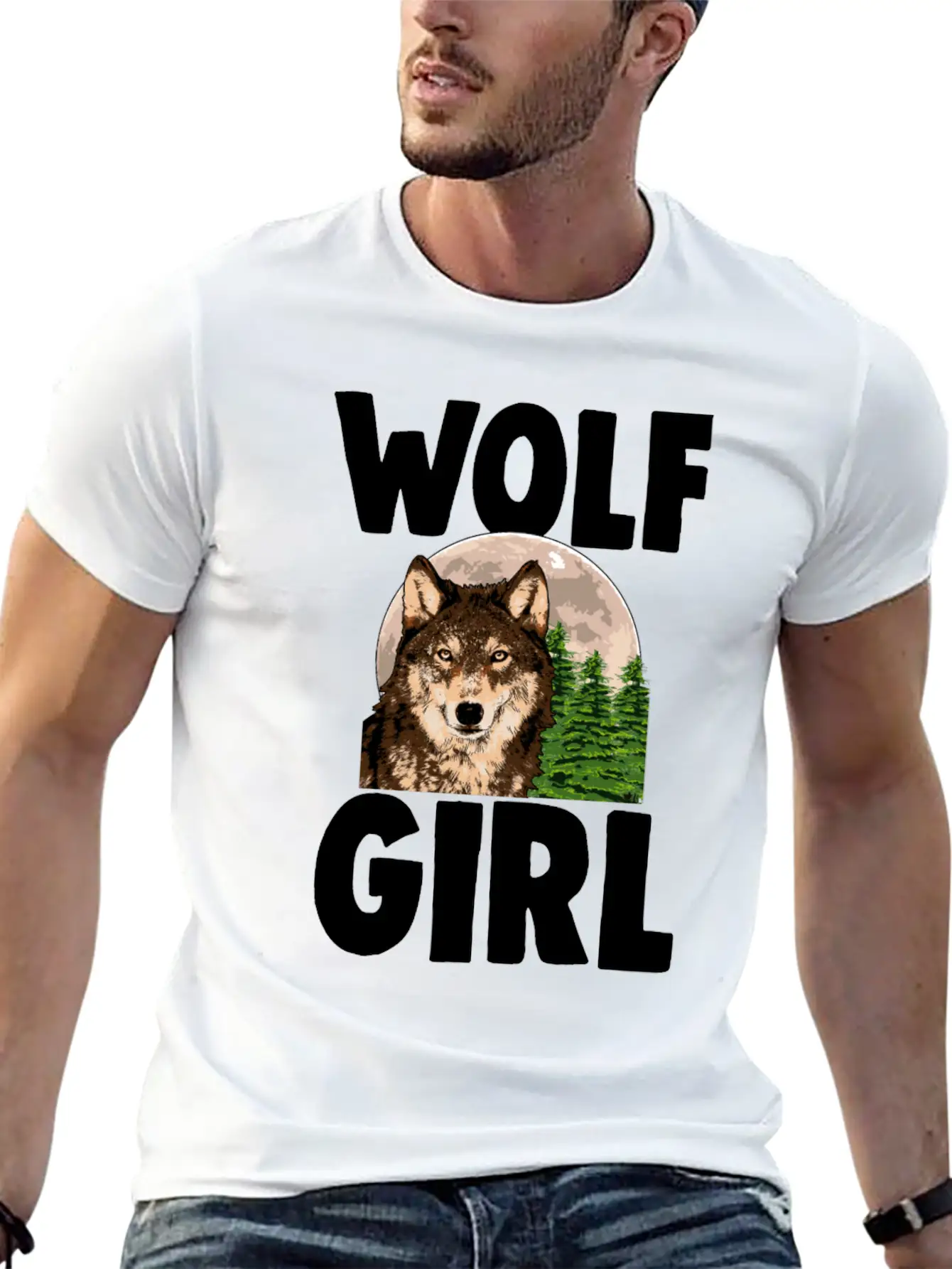 Wolf Girl Comfortable Minimalist Graphic Tee – Summer Style Essential