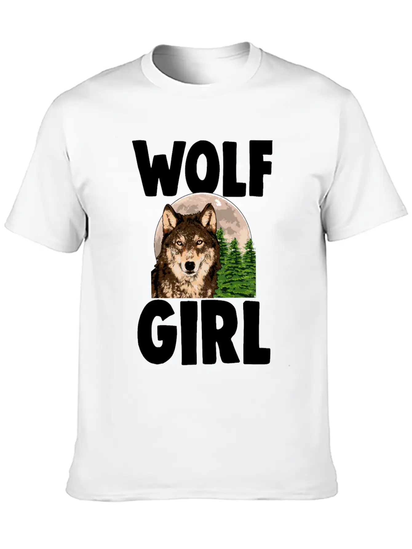 Wolf Girl Comfortable Minimalist Graphic Tee – Summer Style Essential