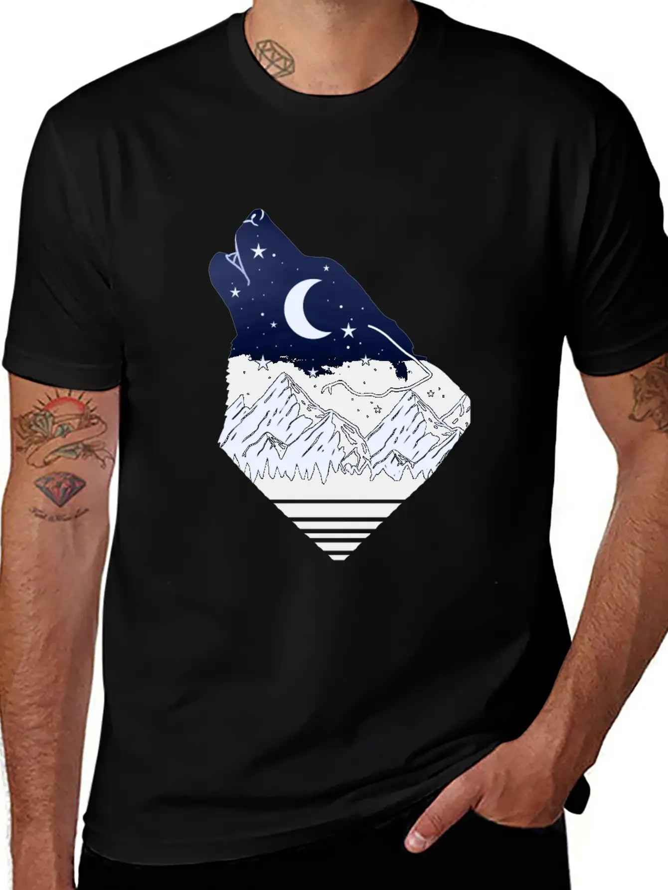 Wolf Howling At Moon Timeless Short Sleeve Tee – Comfy And Minimalist Design