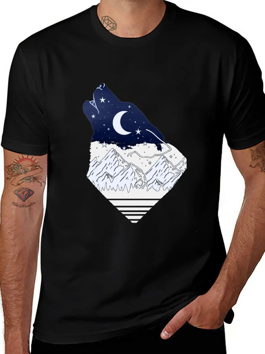 Wolf Howling At Moon Timeless Short Sleeve Tee – Comfy And Minimalist Design