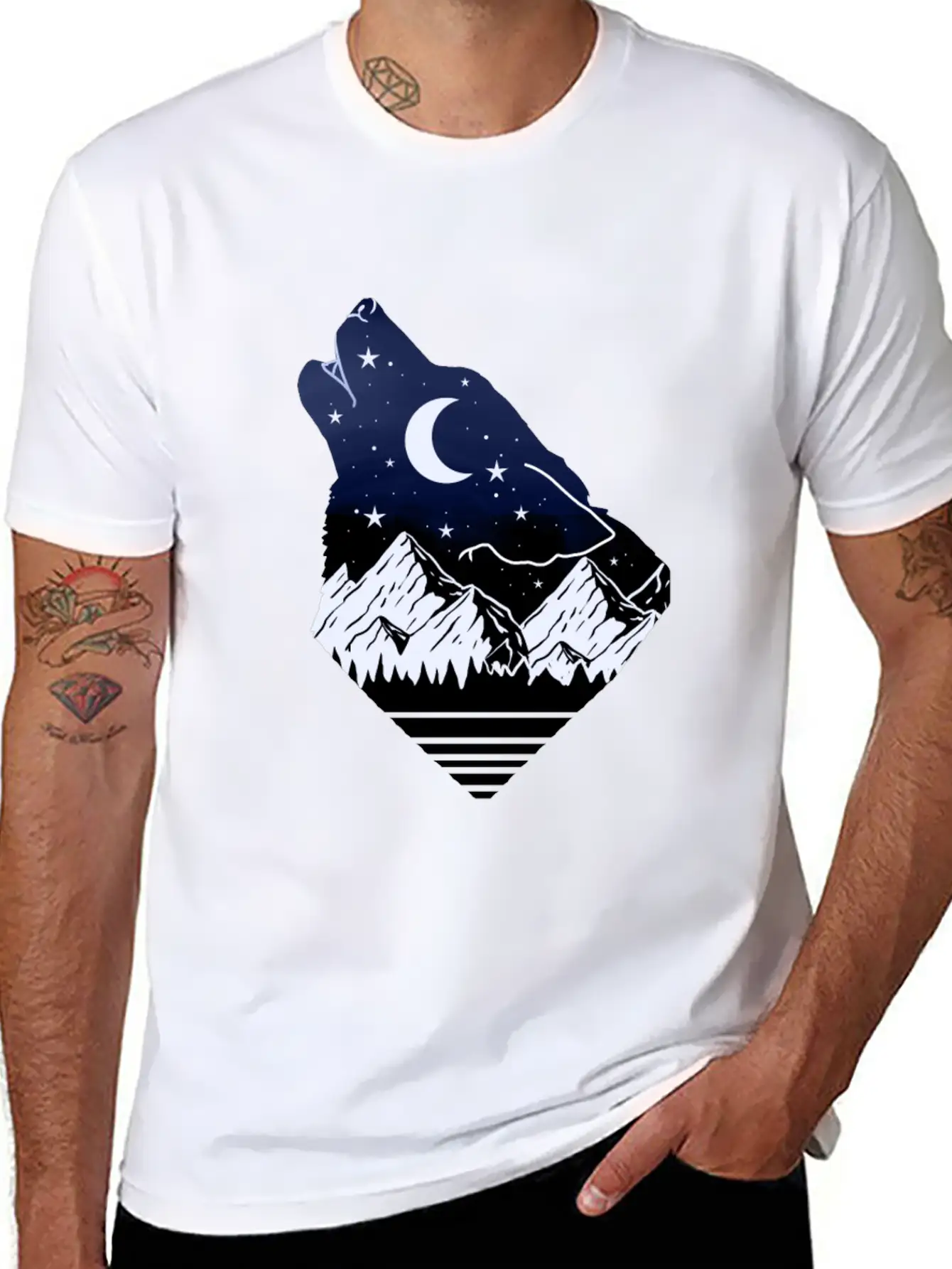 Wolf Howling At Moon Timeless Short Sleeve Tee – Comfy And Minimalist Design
