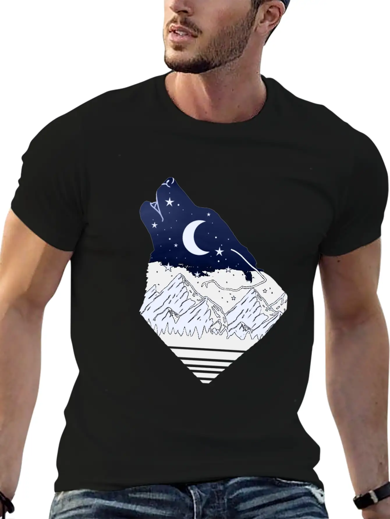 Wolf Howling At Moon Timeless Short Sleeve Tee – Comfy And Minimalist Design