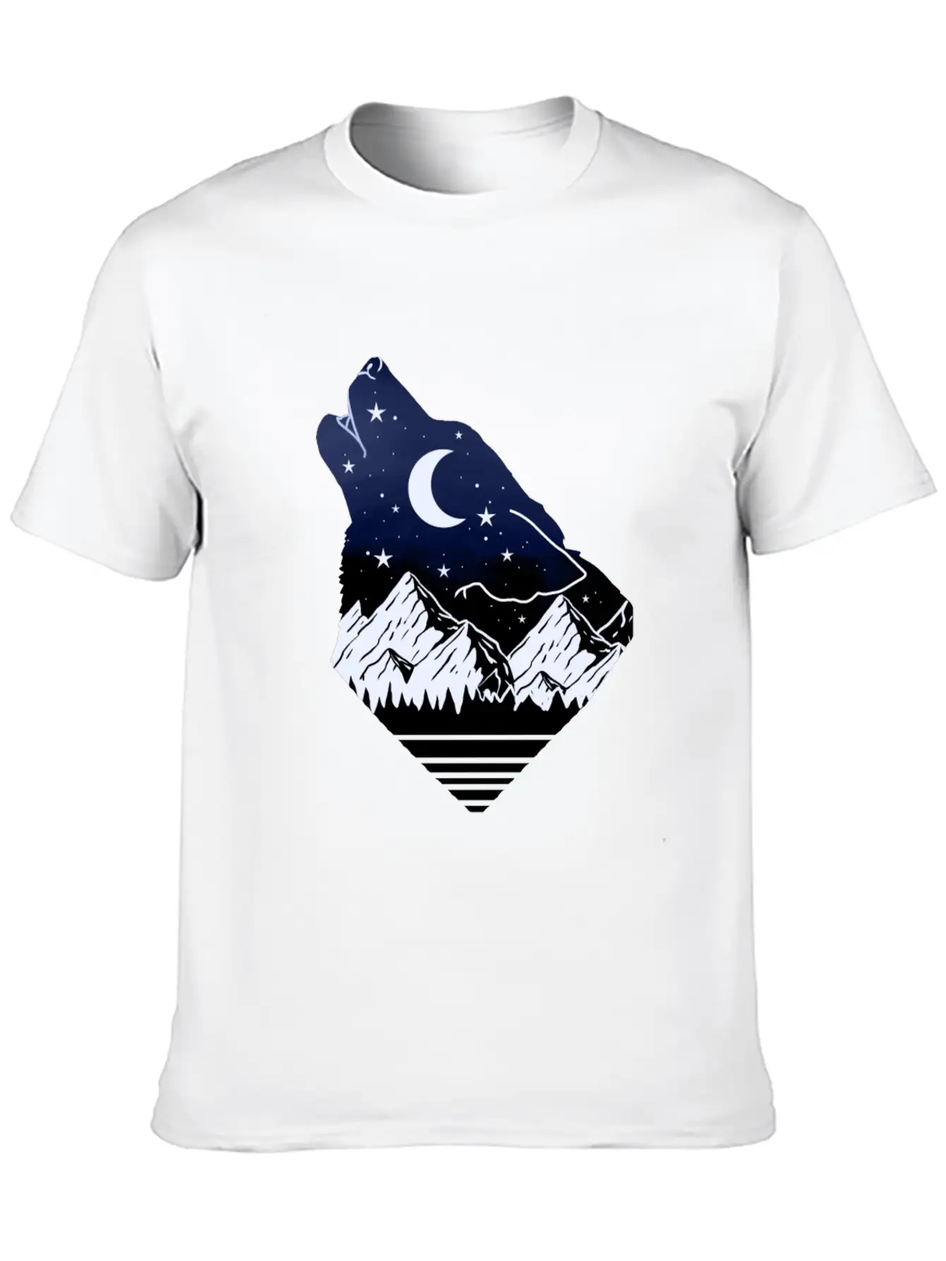 Wolf Howling At Moon Timeless Short Sleeve Tee – Comfy And Minimalist Design