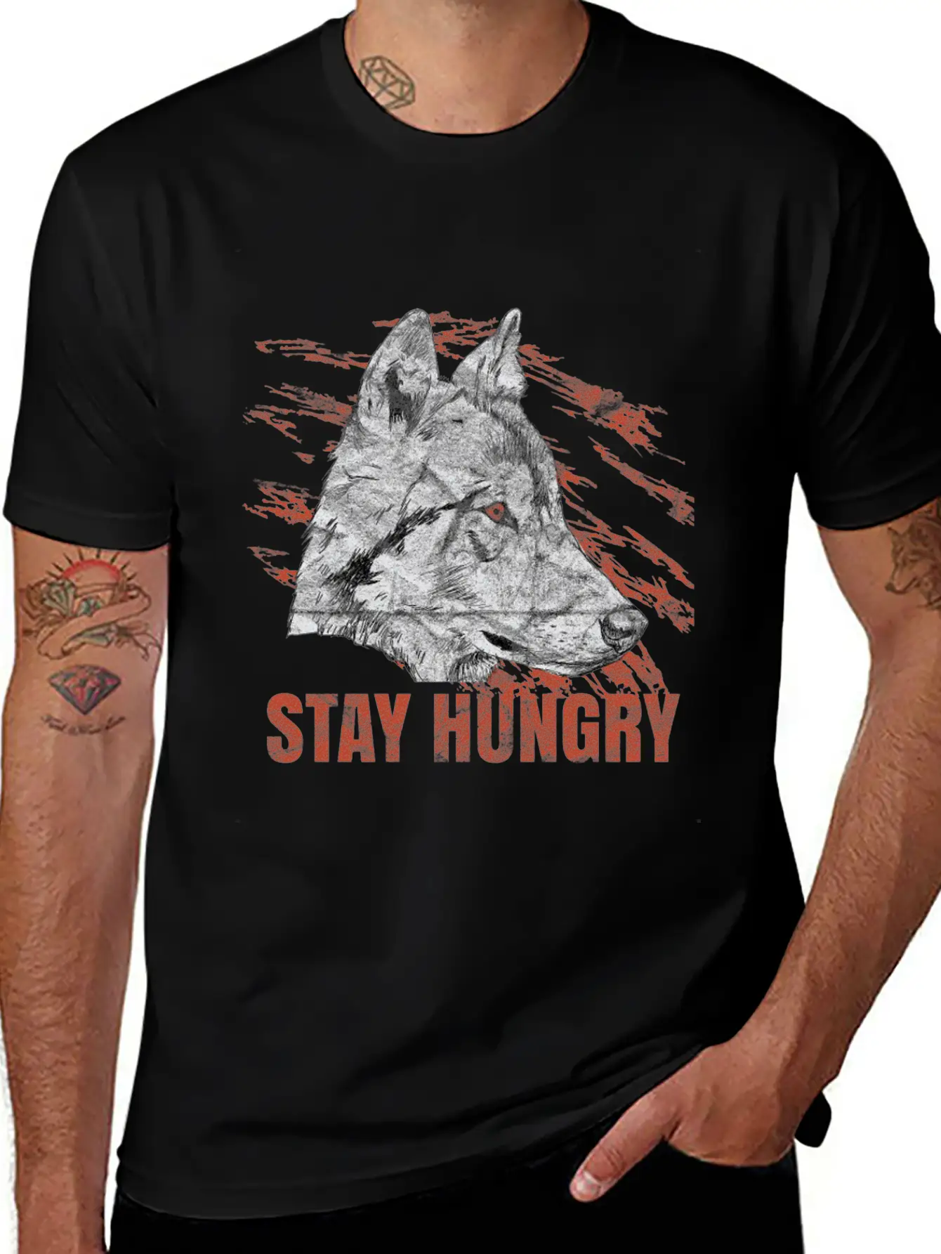 Wolf Hungry Animal Gift Basic Graphic T-Shirt – Daily Comfort In Soft Cotton