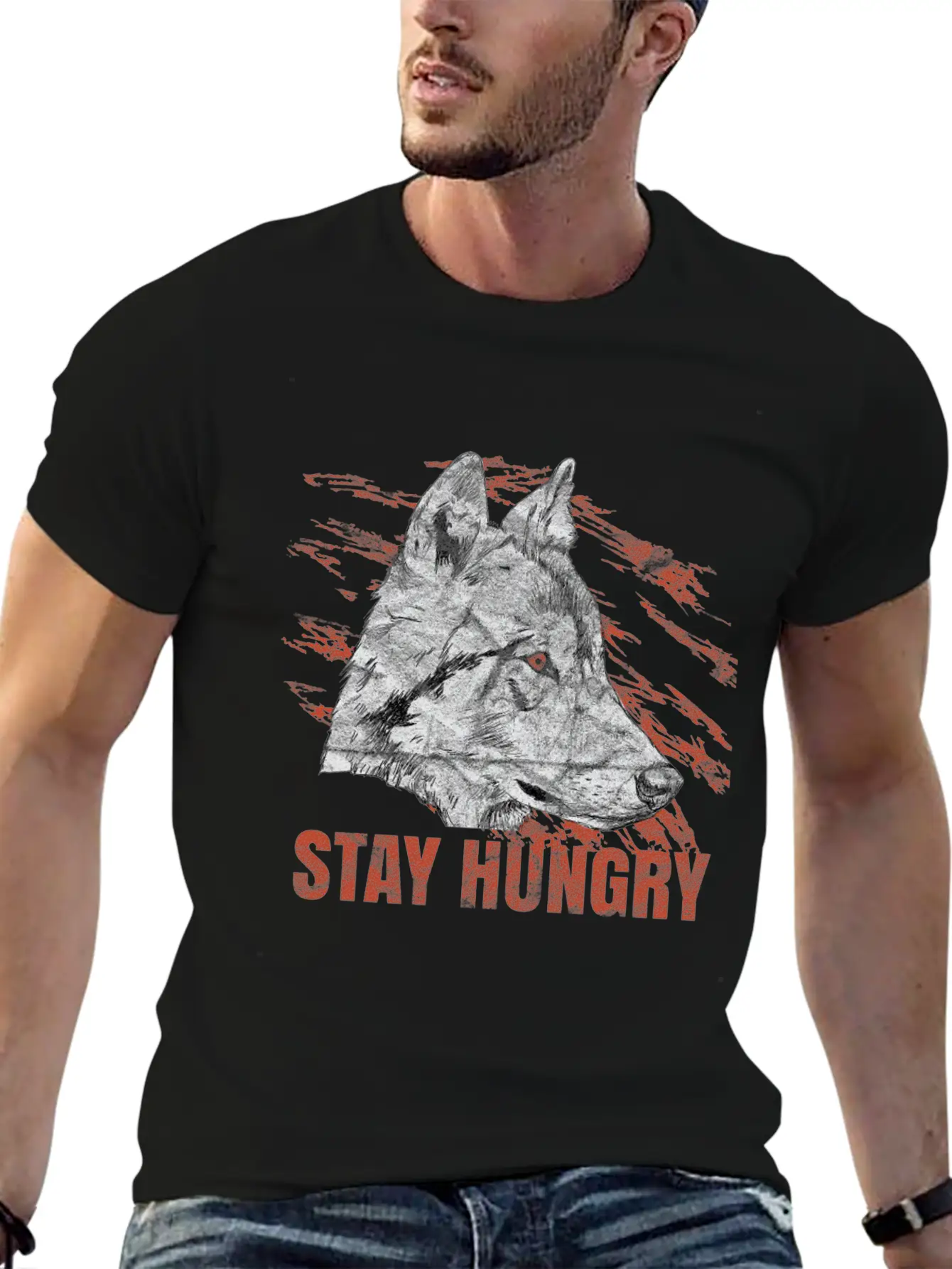 Wolf Hungry Animal Gift Basic Graphic T-Shirt – Daily Comfort In Soft Cotton