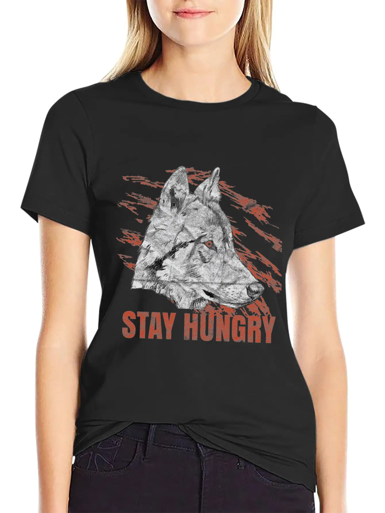 Wolf Hungry Animal Gift Basic Graphic T-Shirt – Daily Comfort In Soft Cotton