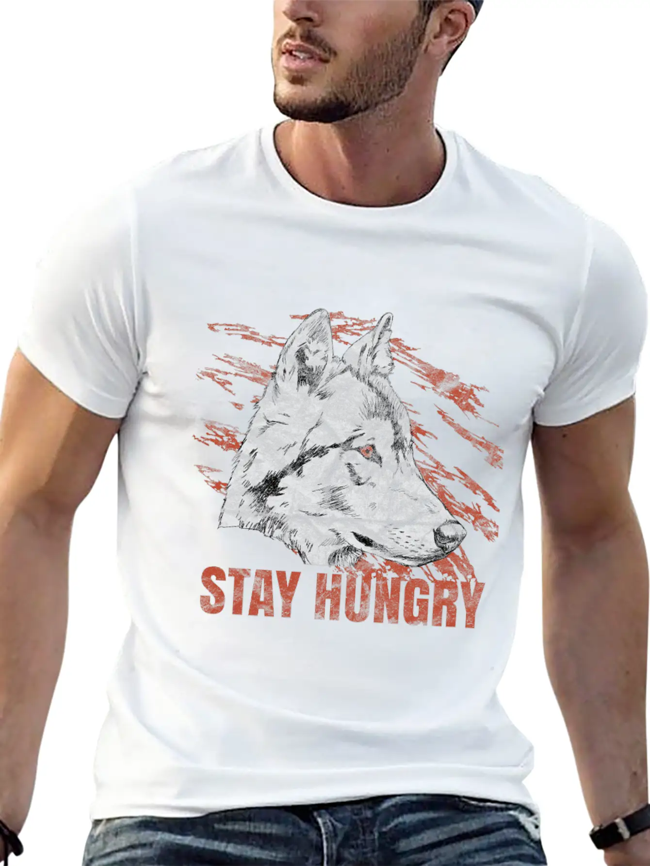 Wolf Hungry Animal Gift Basic Graphic T-Shirt – Daily Comfort In Soft Cotton