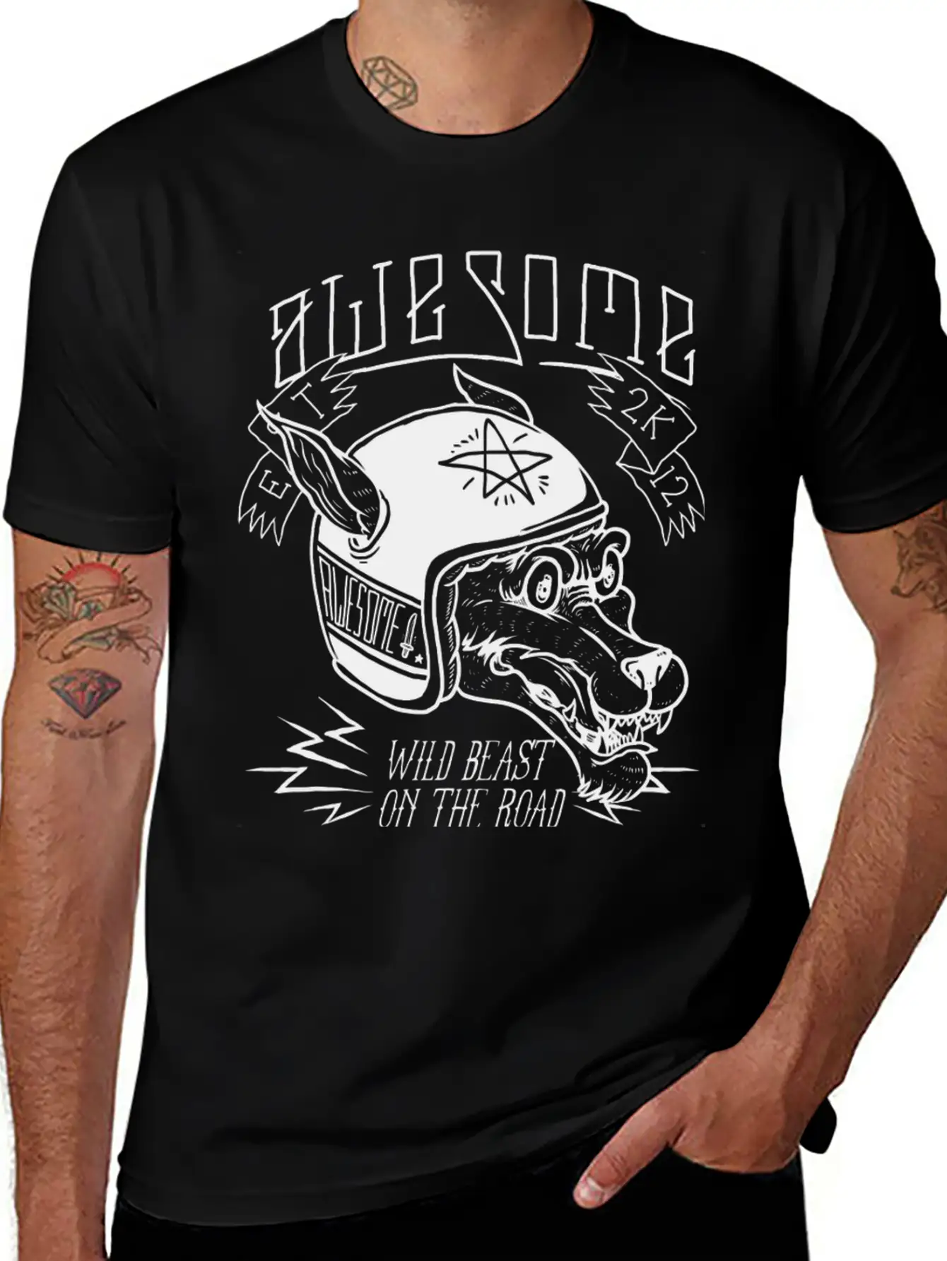 Wolf Racer Tees Unisex Short Sleeve Soft Cotton T-Shirt – Casual Everyday Wear