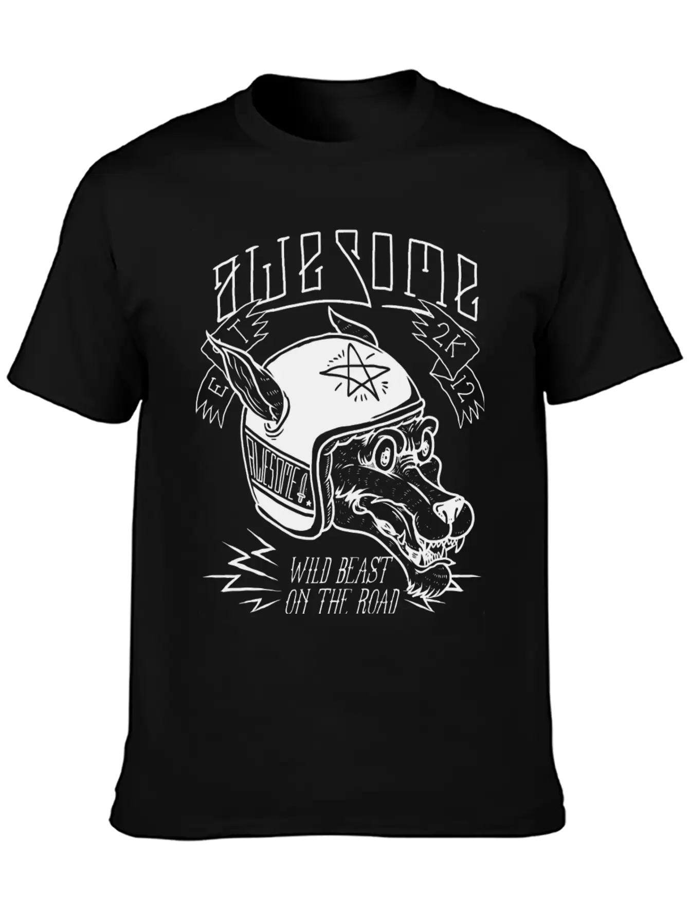 Wolf Racer Tees Unisex Short Sleeve Soft Cotton T-Shirt – Casual Everyday Wear