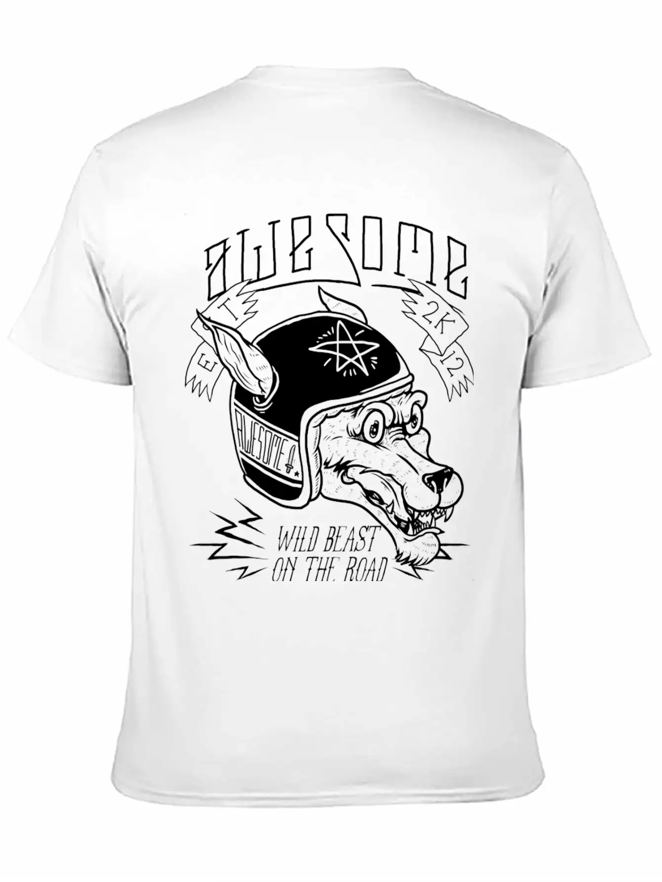 Wolf Racer Tees Unisex Short Sleeve Soft Cotton T-Shirt – Casual Everyday Wear