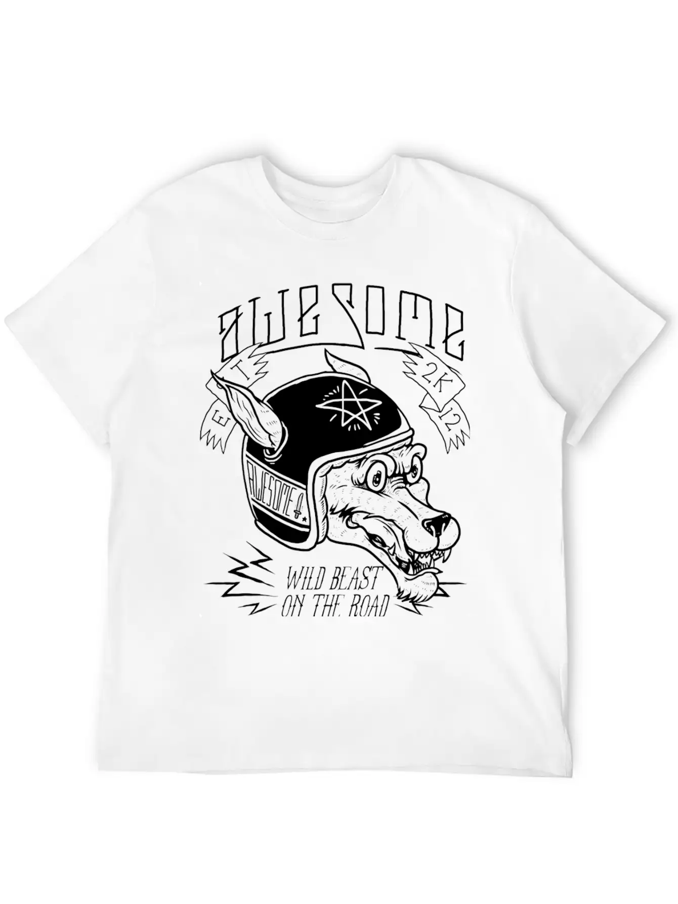 Wolf Racer Tees Unisex Short Sleeve Soft Cotton T-Shirt – Casual Everyday Wear