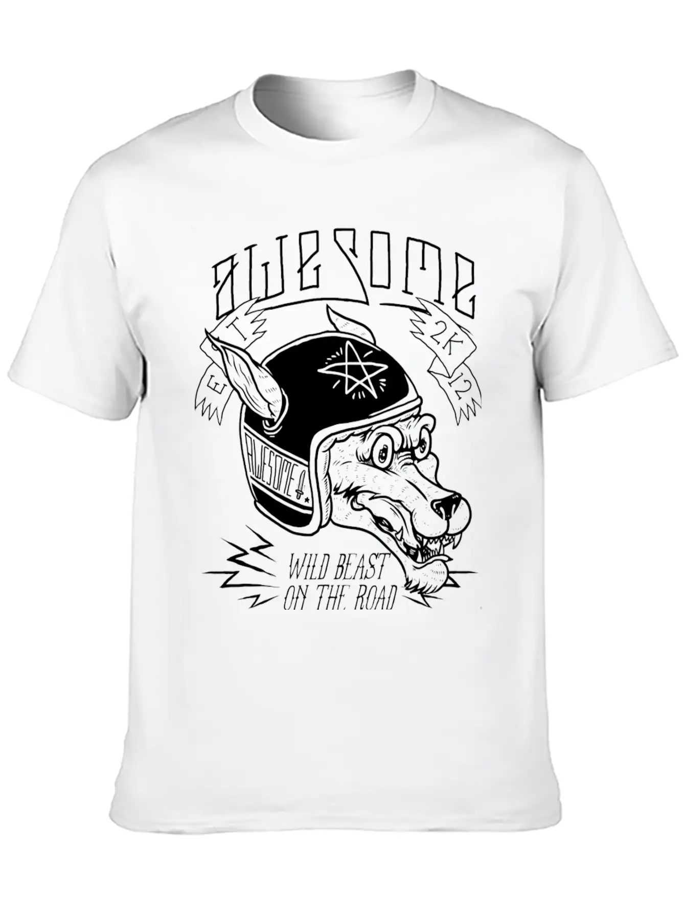 Wolf Racer Tees Unisex Short Sleeve Soft Cotton T-Shirt – Casual Everyday Wear