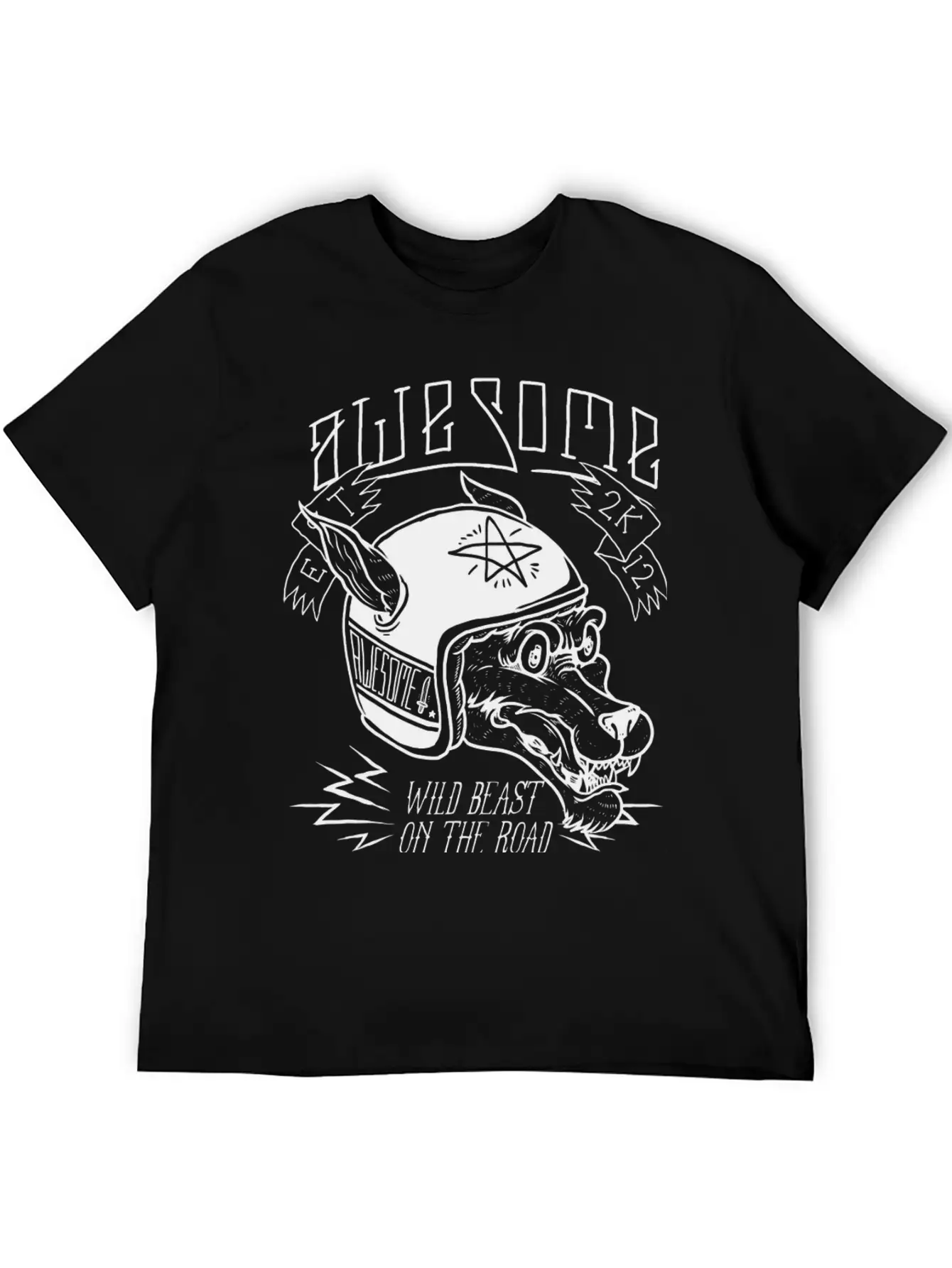 Wolf Racer Tees Unisex Short Sleeve Soft Cotton T-Shirt – Casual Everyday Wear