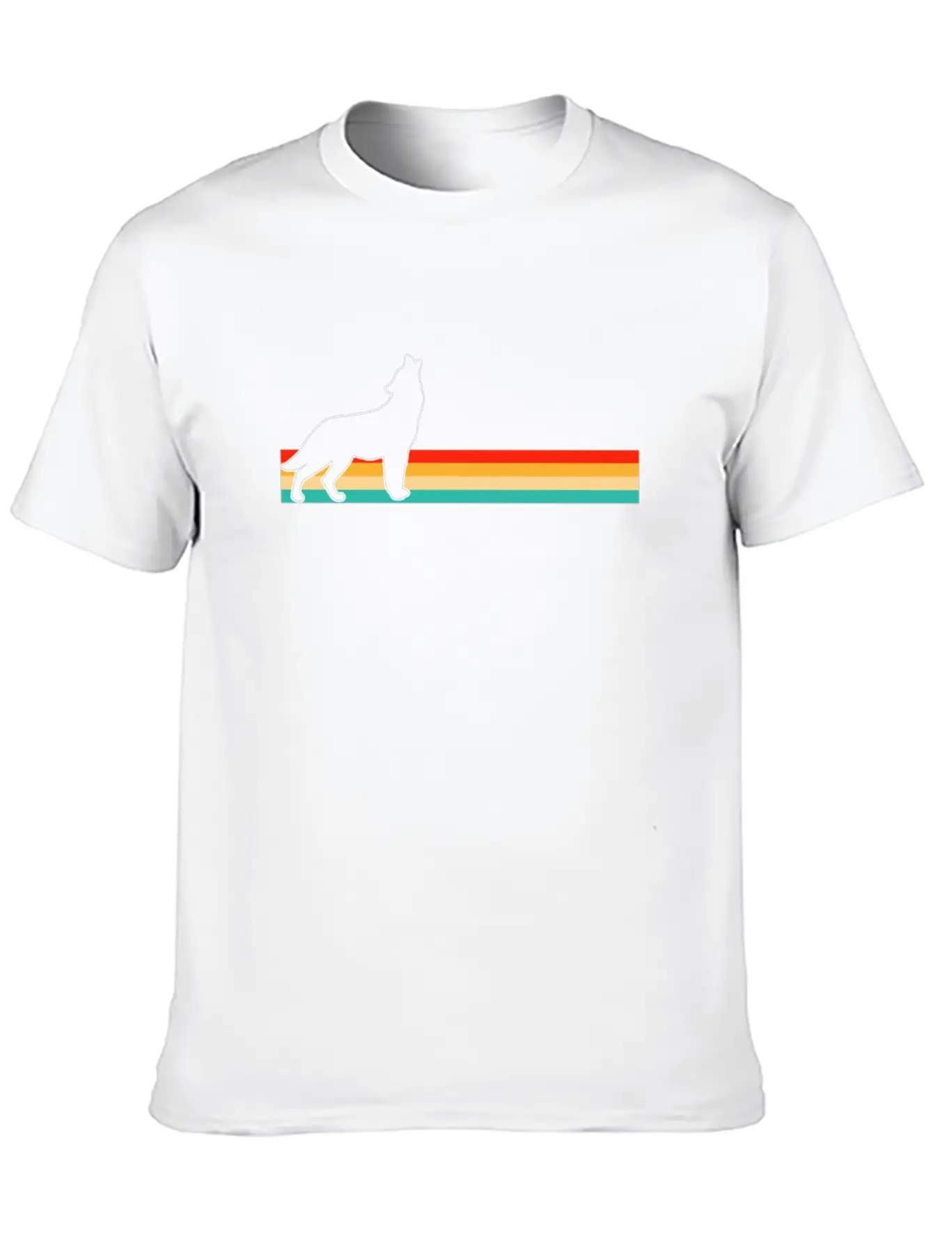 Wolf Retro Stylish Everyday T-Shirt – Unisex Basic Cotton Tee