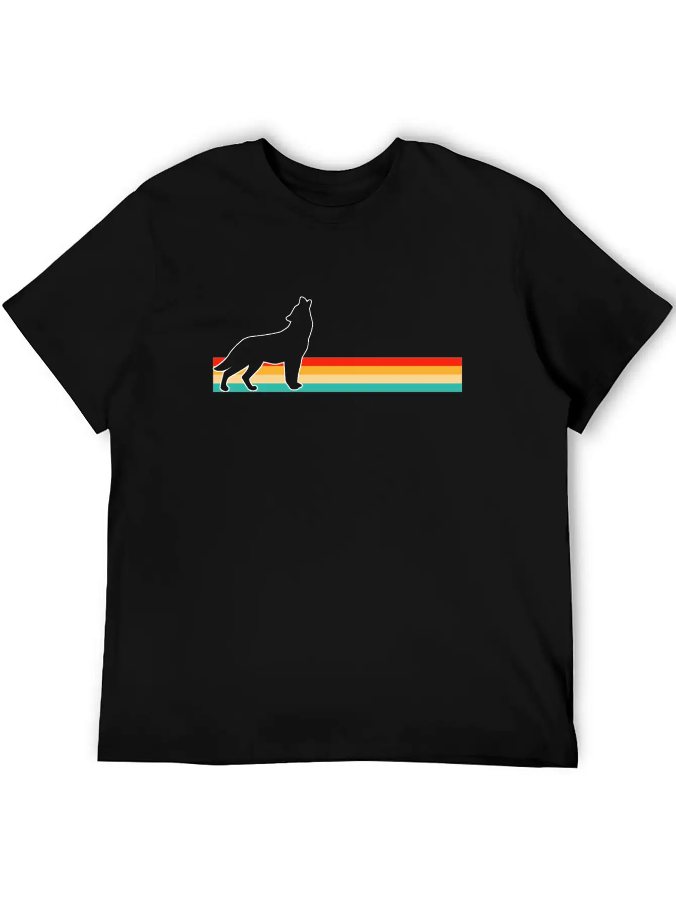 Wolf Retro Stylish Everyday T-Shirt – Unisex Basic Cotton Tee