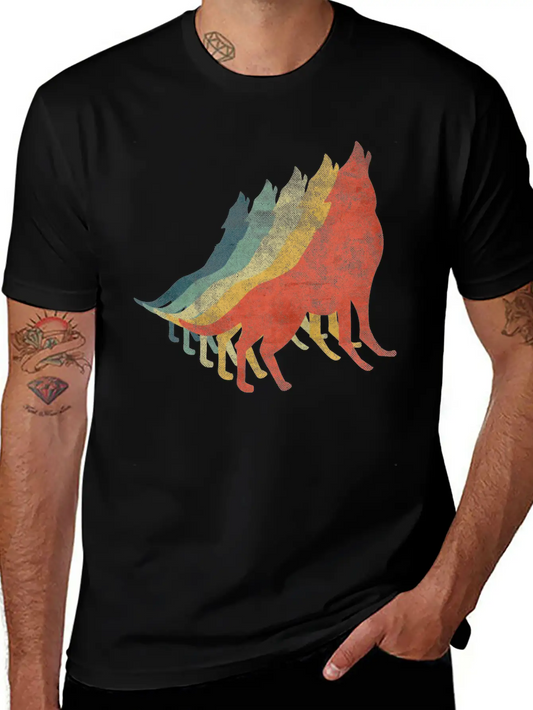 Wolf Retro Vintage Color Timeless Short Sleeve Tee – Comfy And Minimalist Design