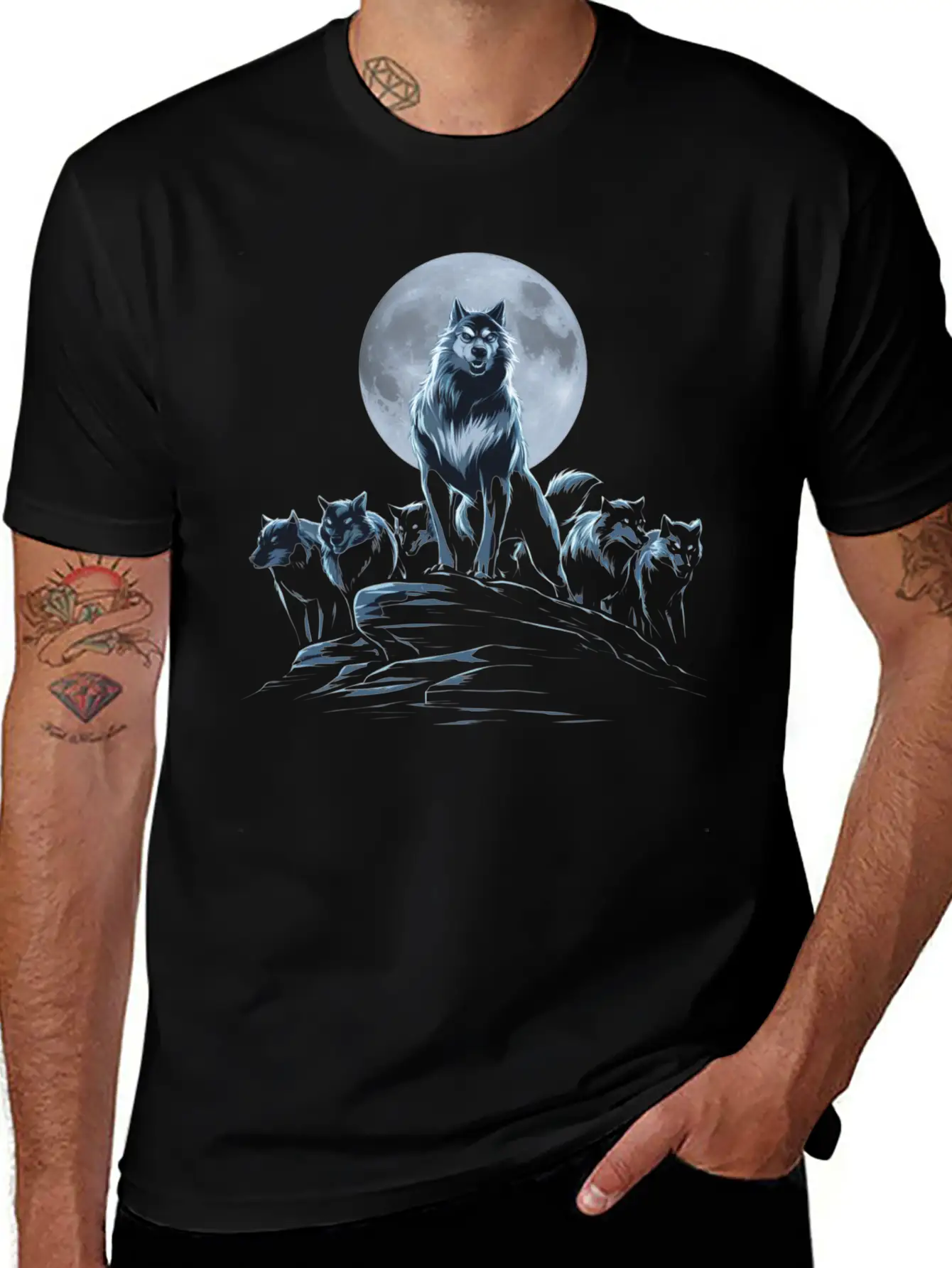 Wolf Shirt For Halloween Unisex Short Sleeve Soft Cotton T-Shirt – Casual Everyday Wear