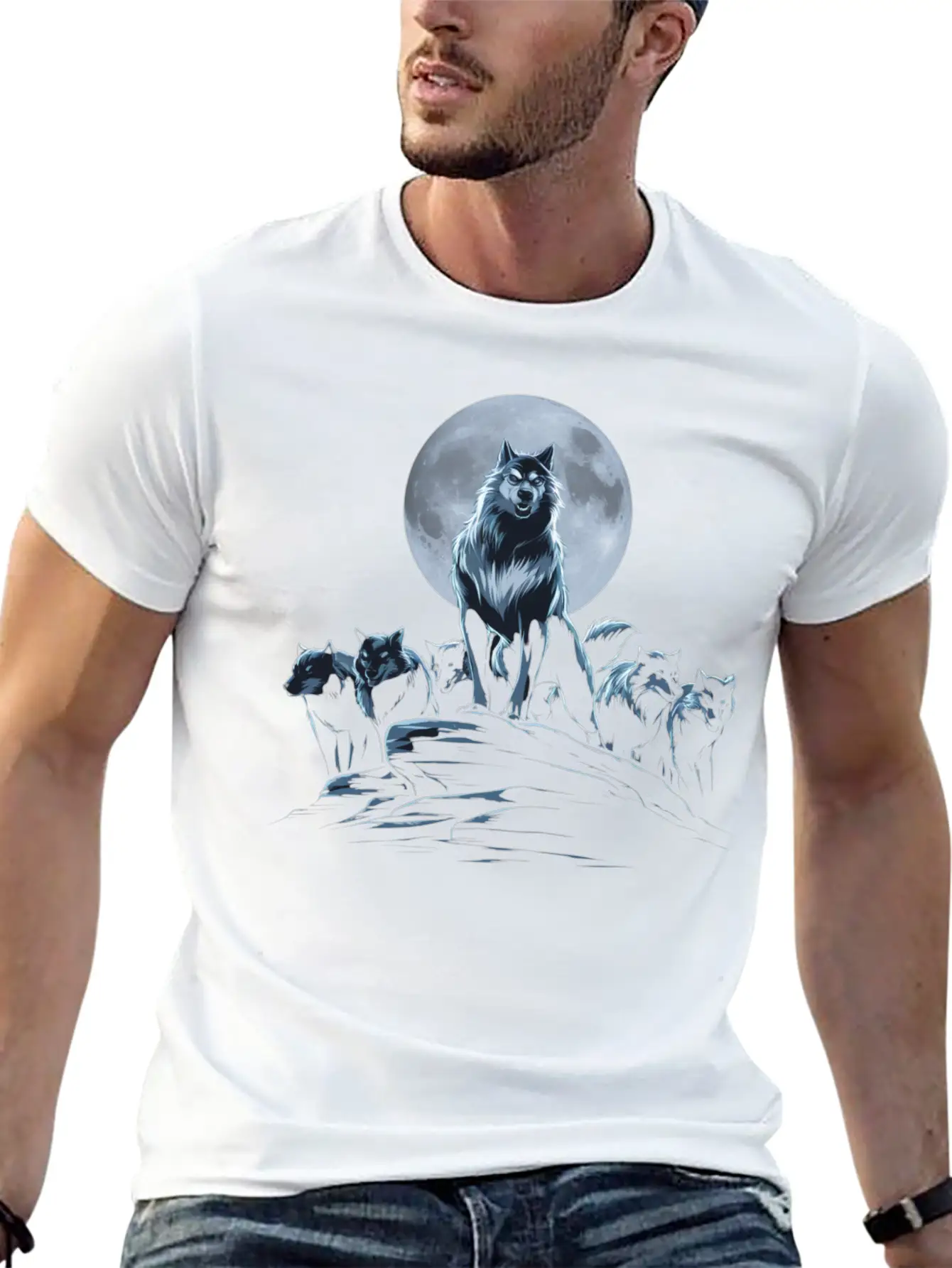 Wolf Shirt For Halloween Unisex Short Sleeve Soft Cotton T-Shirt – Casual Everyday Wear