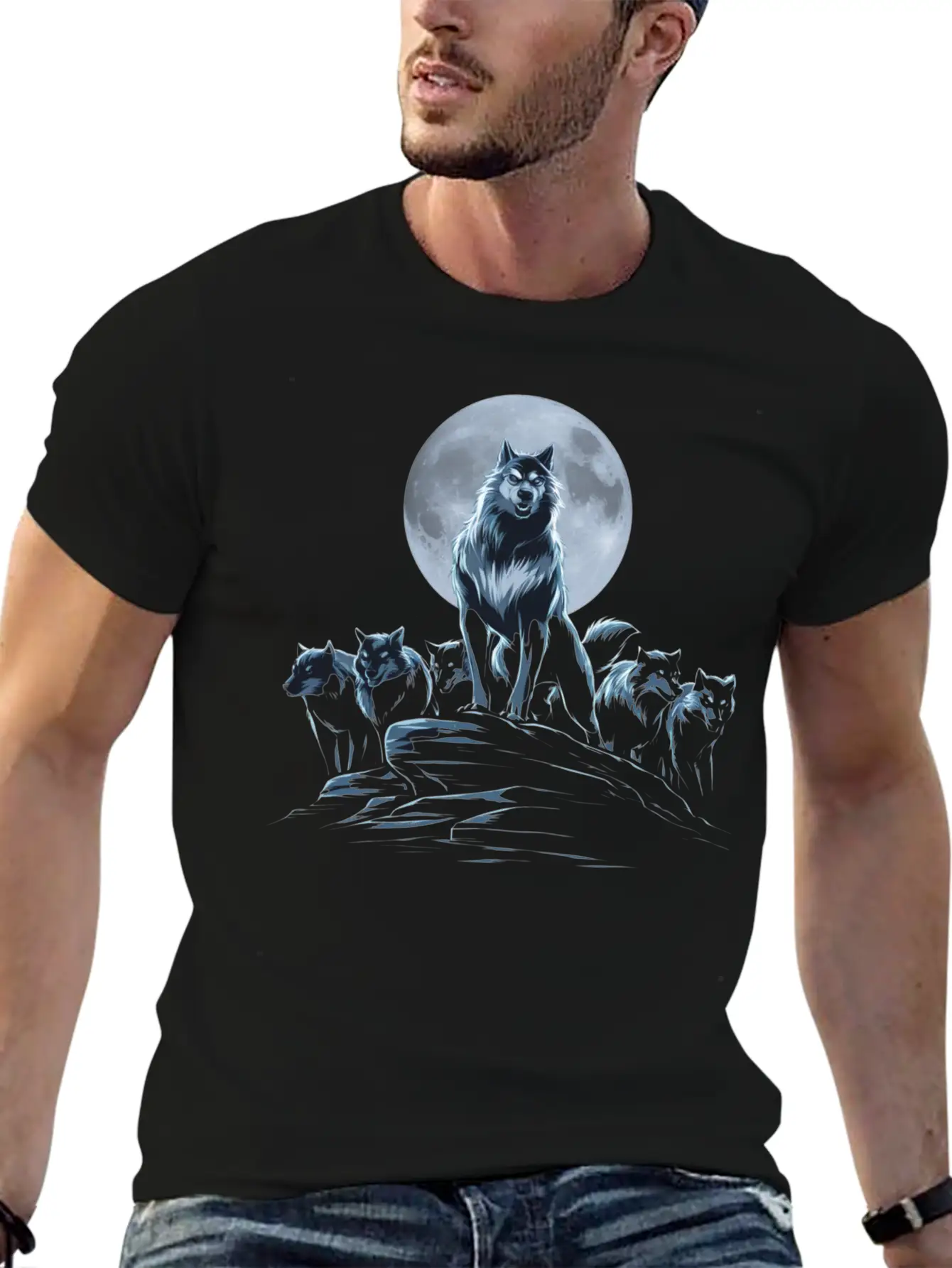 Wolf Shirt For Halloween Unisex Short Sleeve Soft Cotton T-Shirt – Casual Everyday Wear