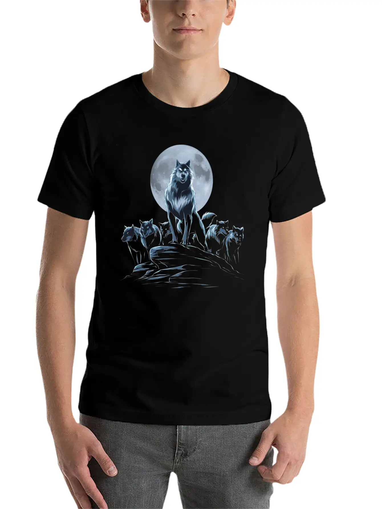 Wolf Shirt For Halloween Unisex Short Sleeve Soft Cotton T-Shirt – Casual Everyday Wear
