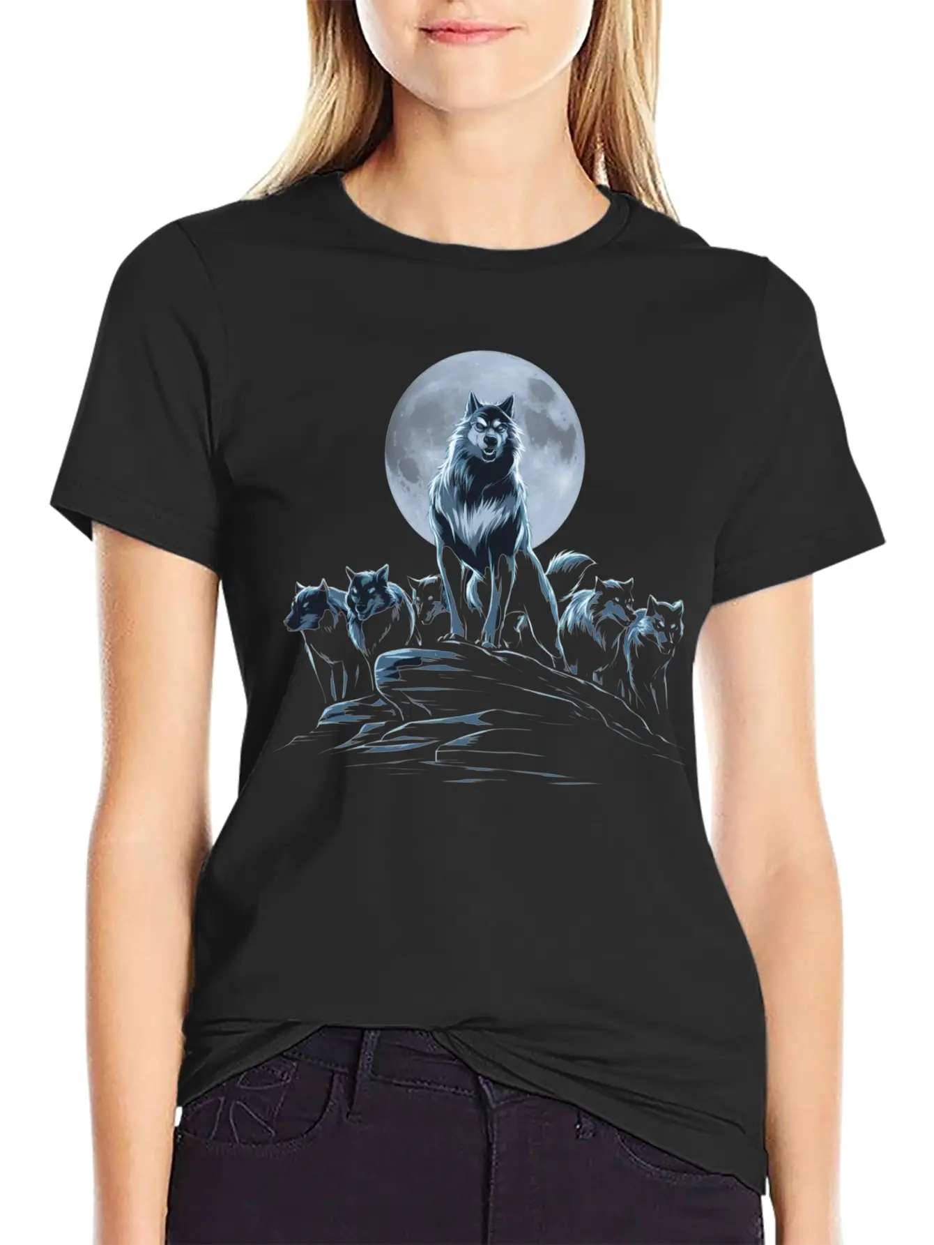 Wolf Shirt For Halloween Unisex Short Sleeve Soft Cotton T-Shirt – Casual Everyday Wear