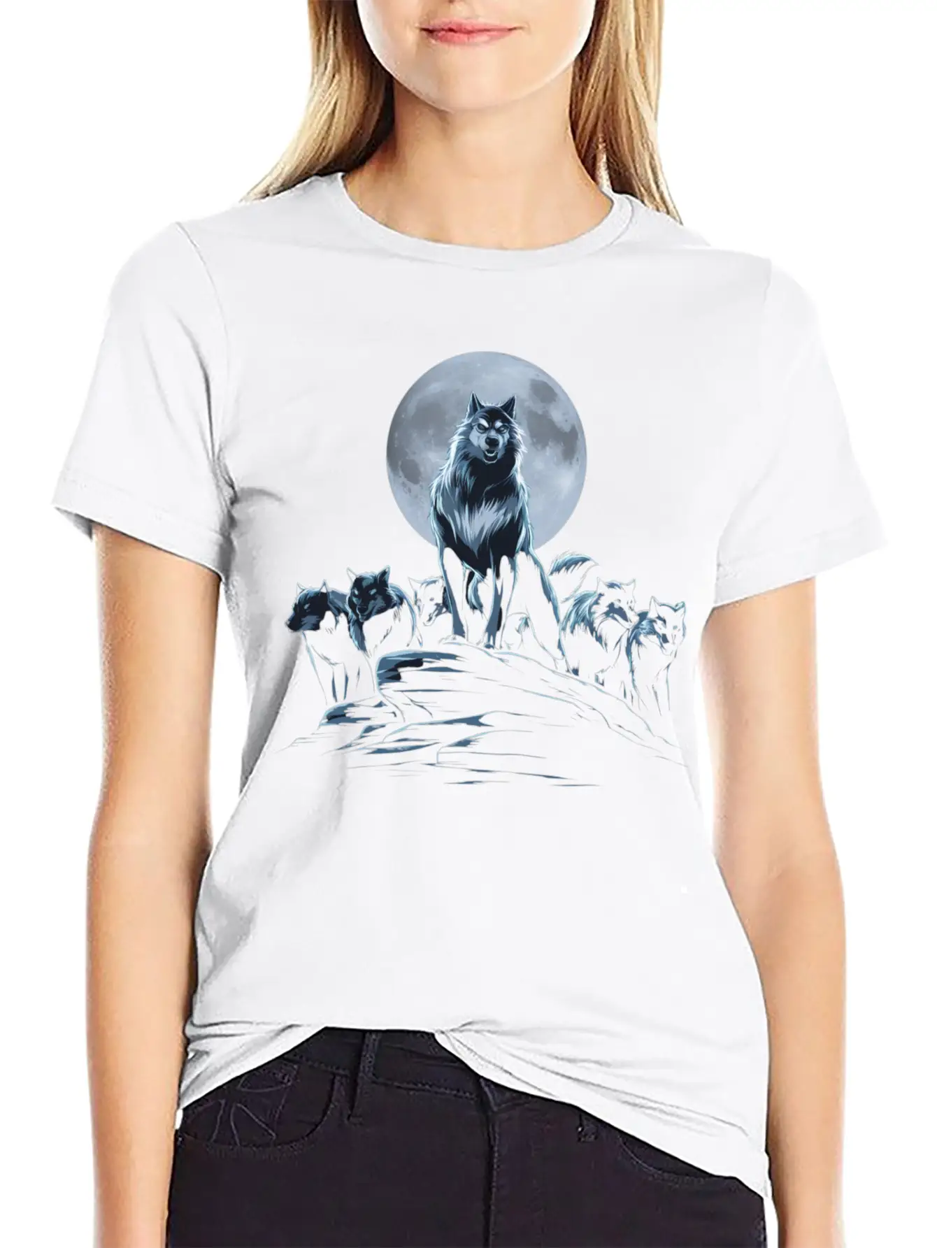Wolf Shirt For Halloween Unisex Short Sleeve Soft Cotton T-Shirt – Casual Everyday Wear
