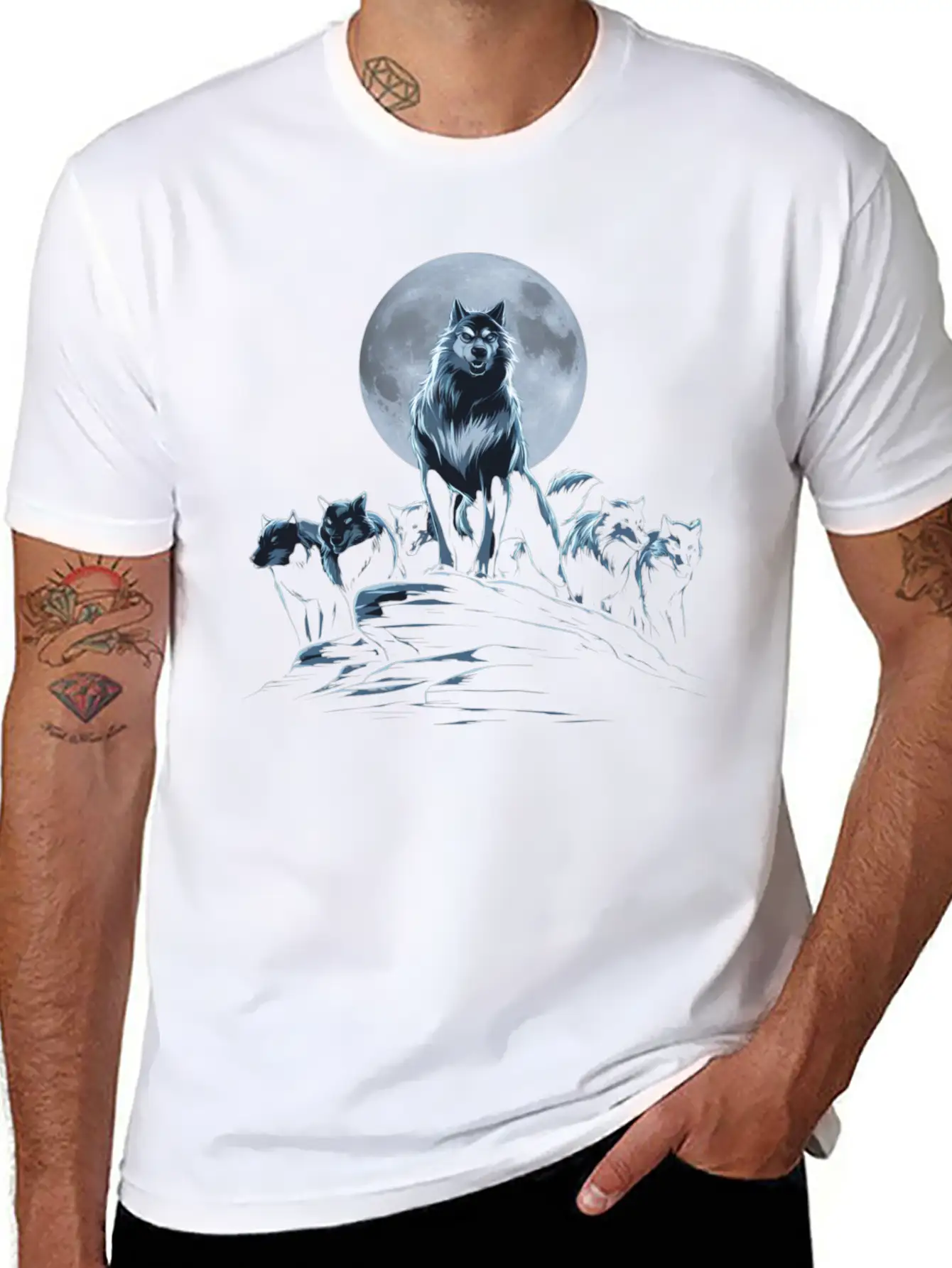 Wolf Shirt For Halloween Unisex Short Sleeve Soft Cotton T-Shirt – Casual Everyday Wear
