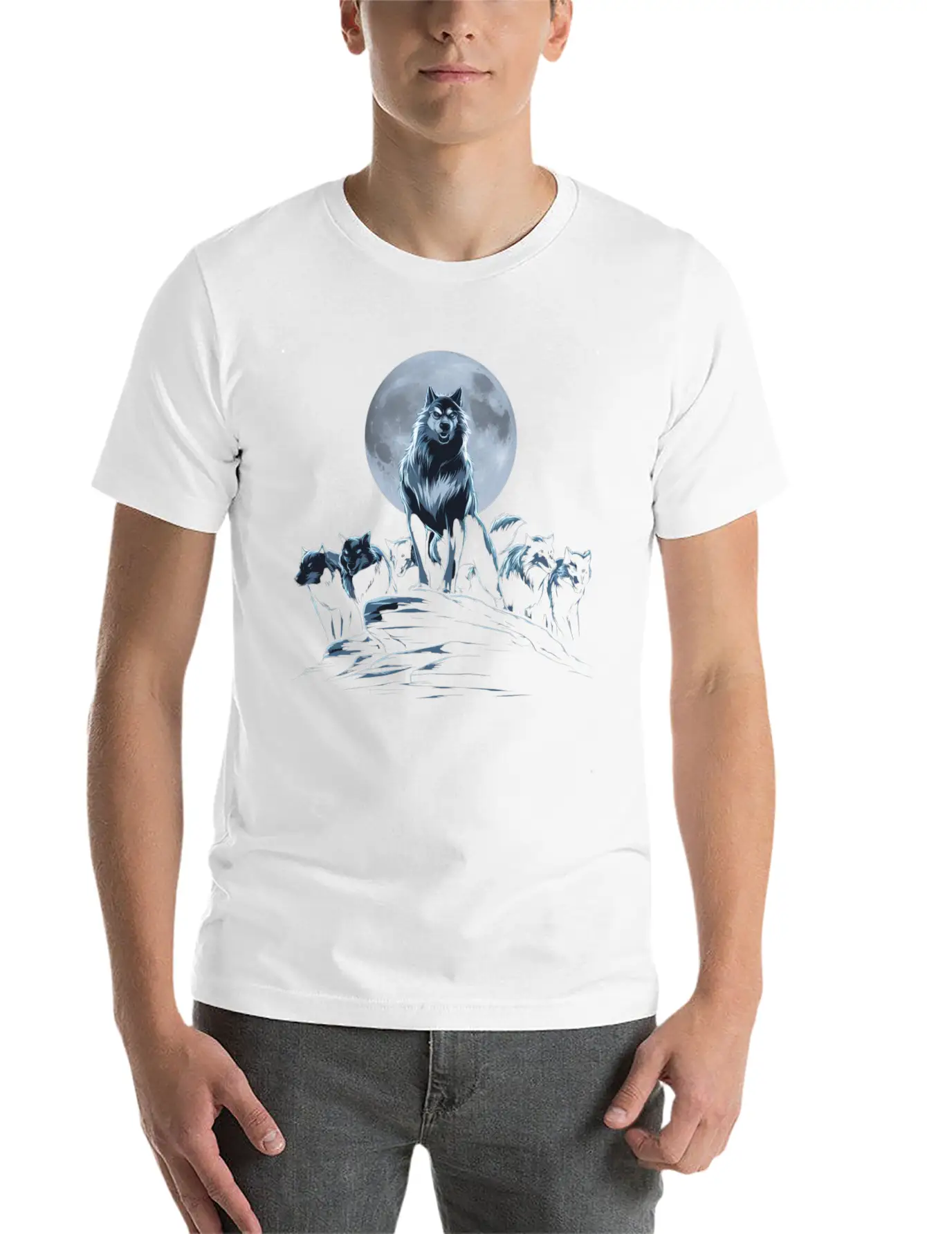 Wolf Shirt For Halloween Unisex Short Sleeve Soft Cotton T-Shirt – Casual Everyday Wear