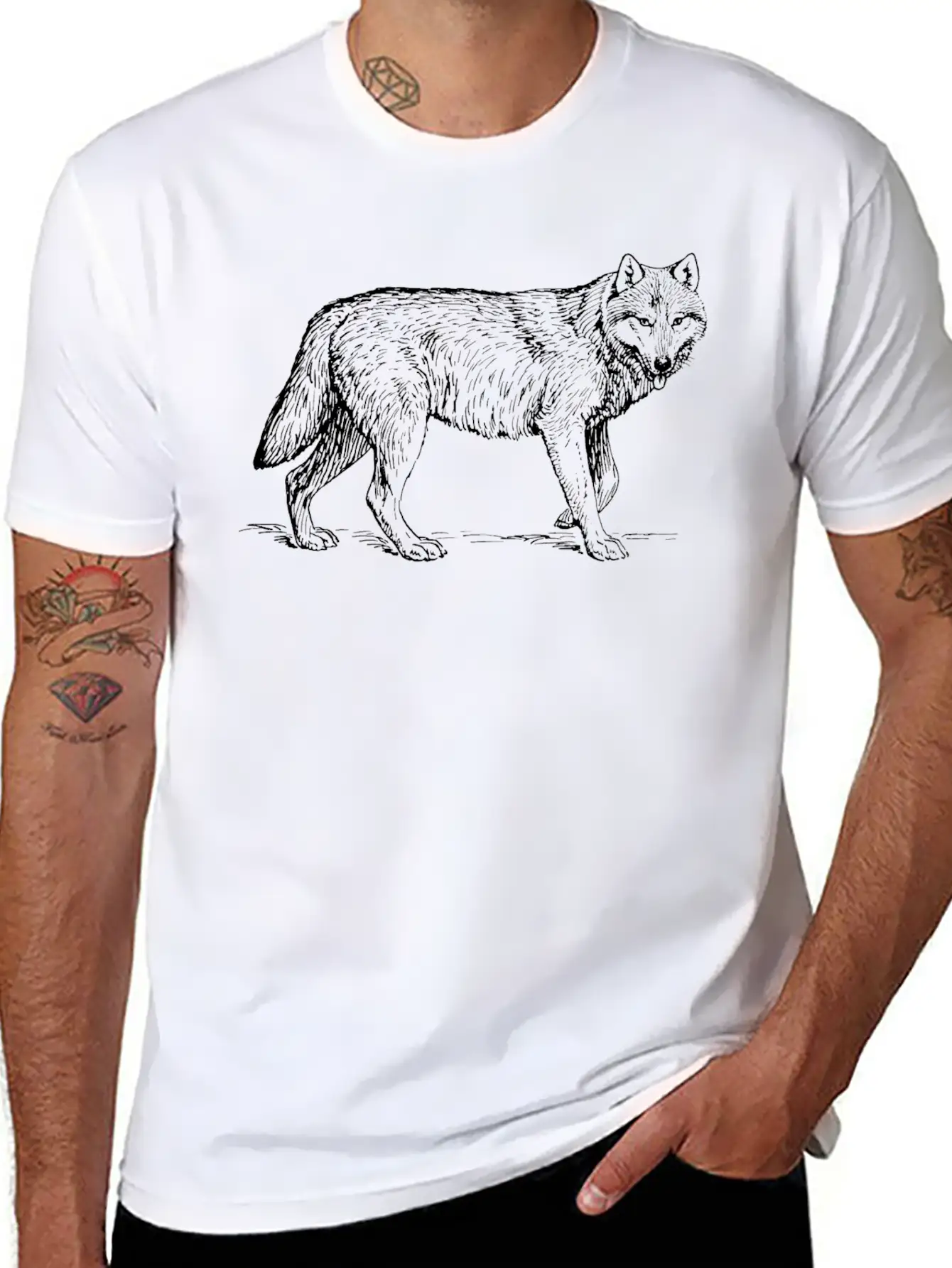 Wolf T-shirt/wolf Accessories/wolf Apparel Unisex Short Sleeve Soft Cotton T-Shirt – Casual Everyday Wear