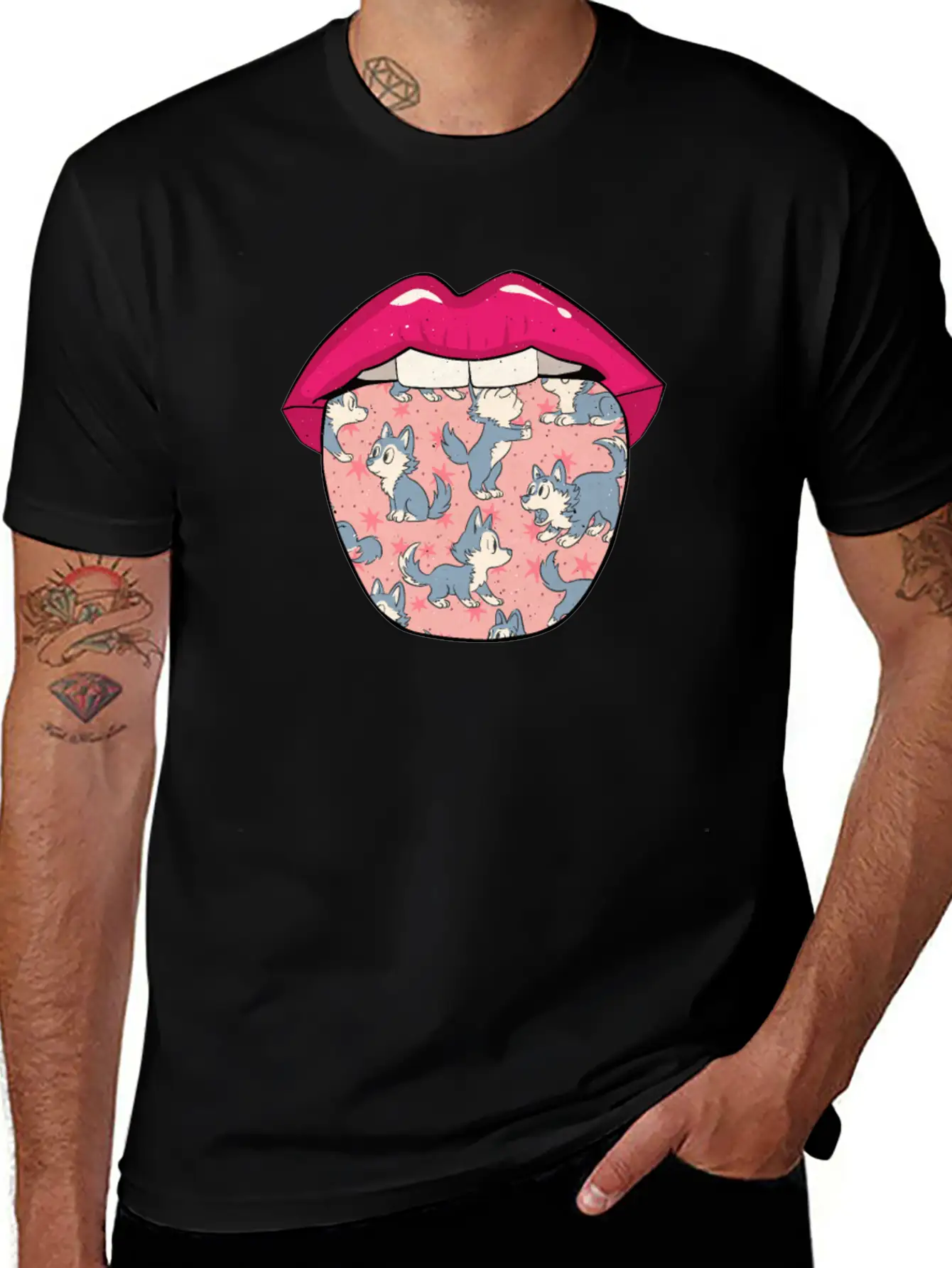Wolf Tongue Comfortable Minimalist Graphic Tee – Summer Style Essential