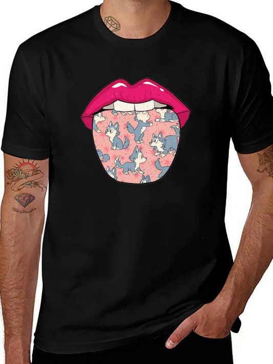 Wolf Tongue Comfortable Minimalist Graphic Tee – Summer Style Essential