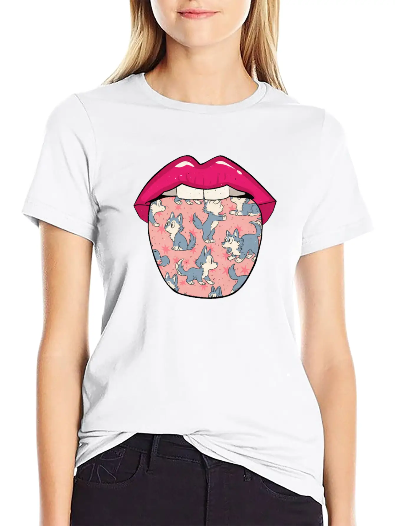 Wolf Tongue Comfortable Minimalist Graphic Tee – Summer Style Essential