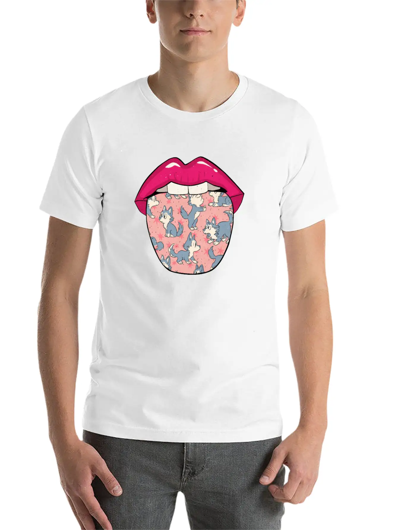 Wolf Tongue Comfortable Minimalist Graphic Tee – Summer Style Essential