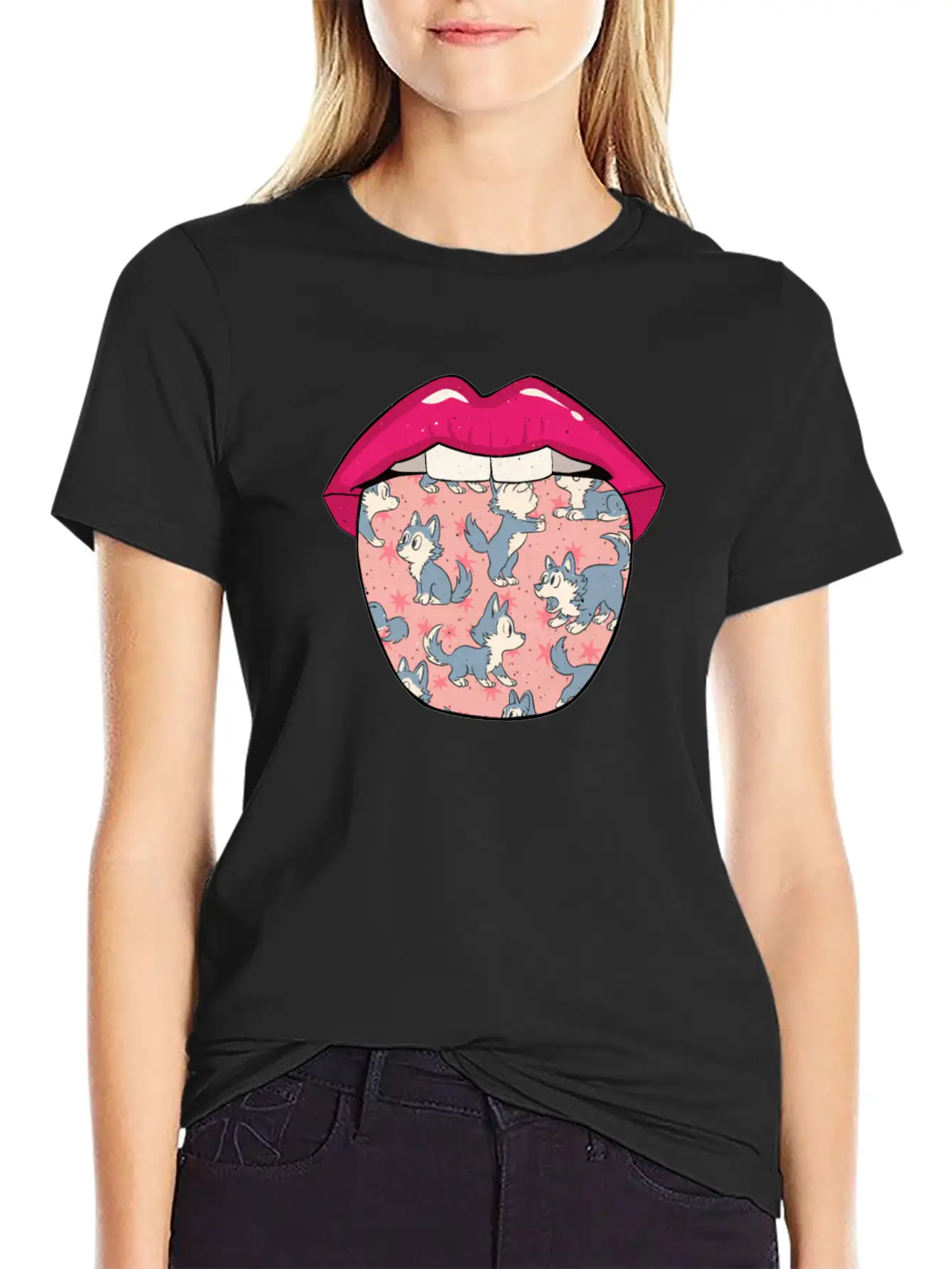 Wolf Tongue Comfortable Minimalist Graphic Tee – Summer Style Essential