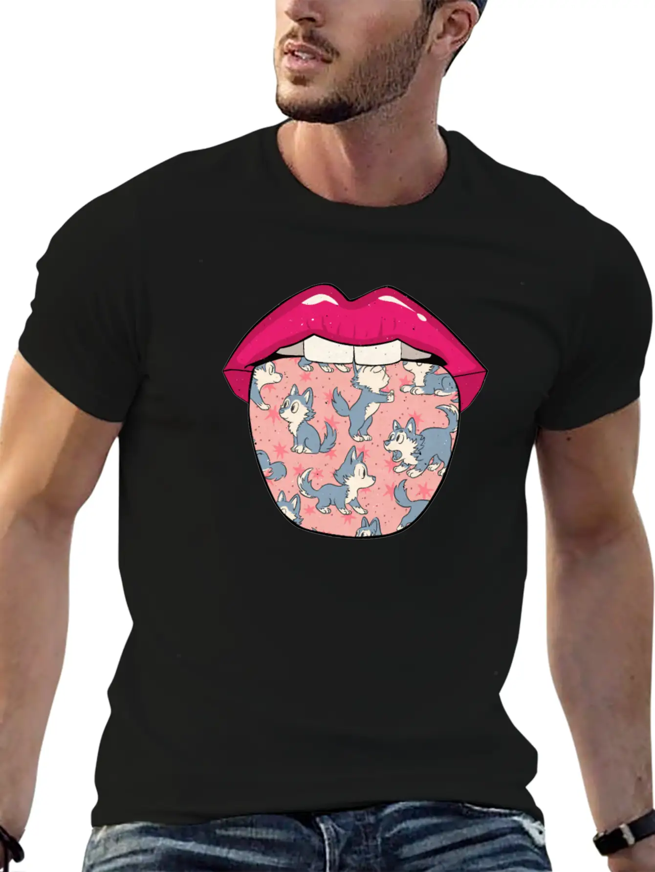 Wolf Tongue Comfortable Minimalist Graphic Tee – Summer Style Essential