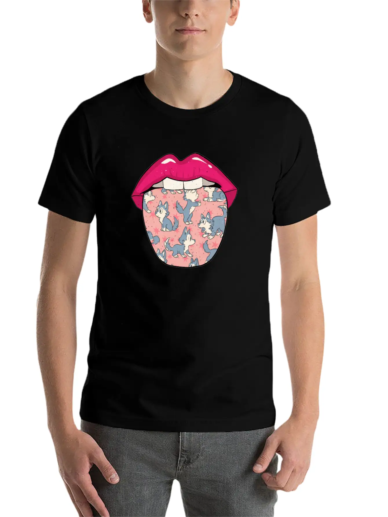 Wolf Tongue Comfortable Minimalist Graphic Tee – Summer Style Essential