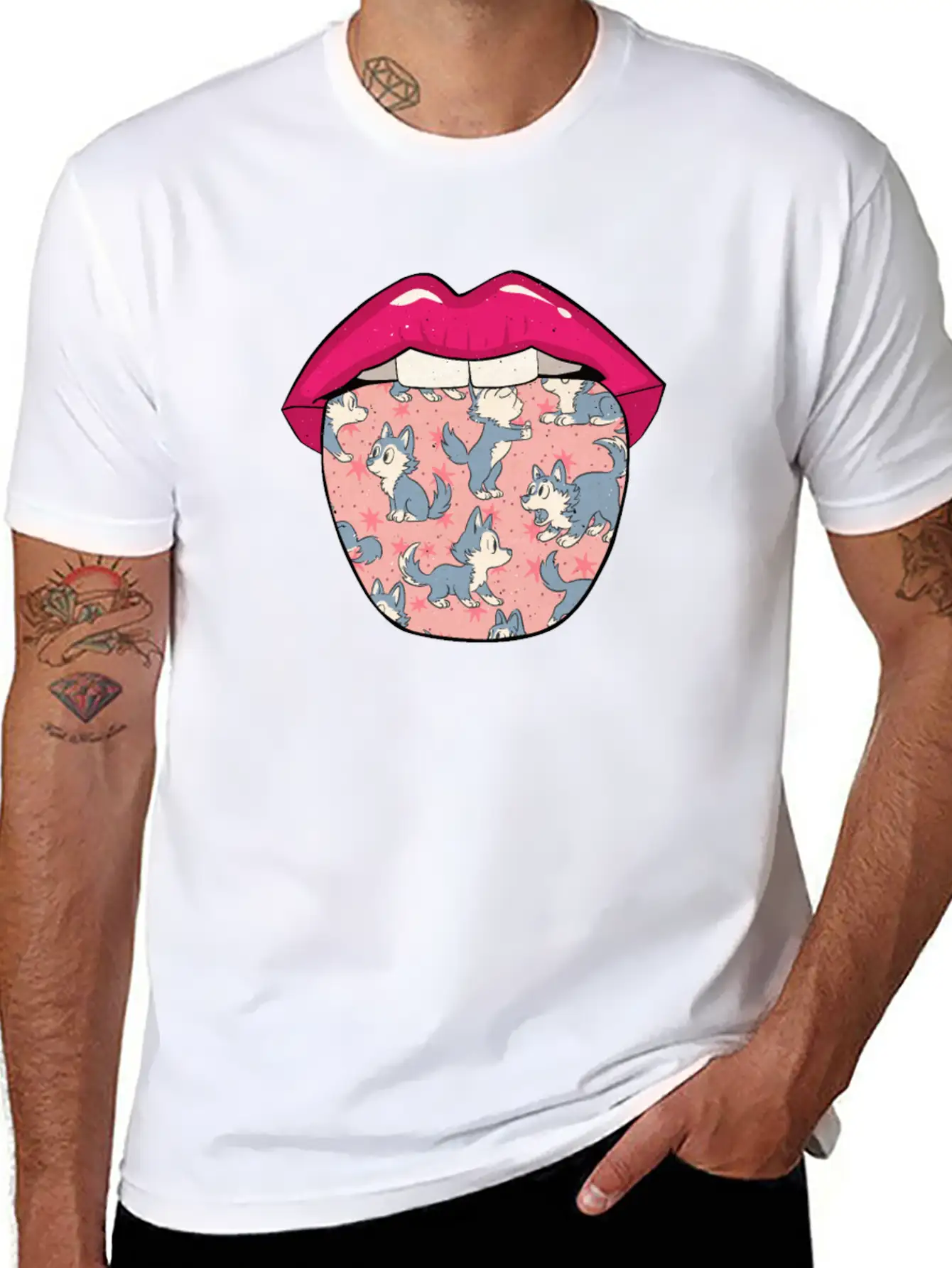 Wolf Tongue Comfortable Minimalist Graphic Tee – Summer Style Essential