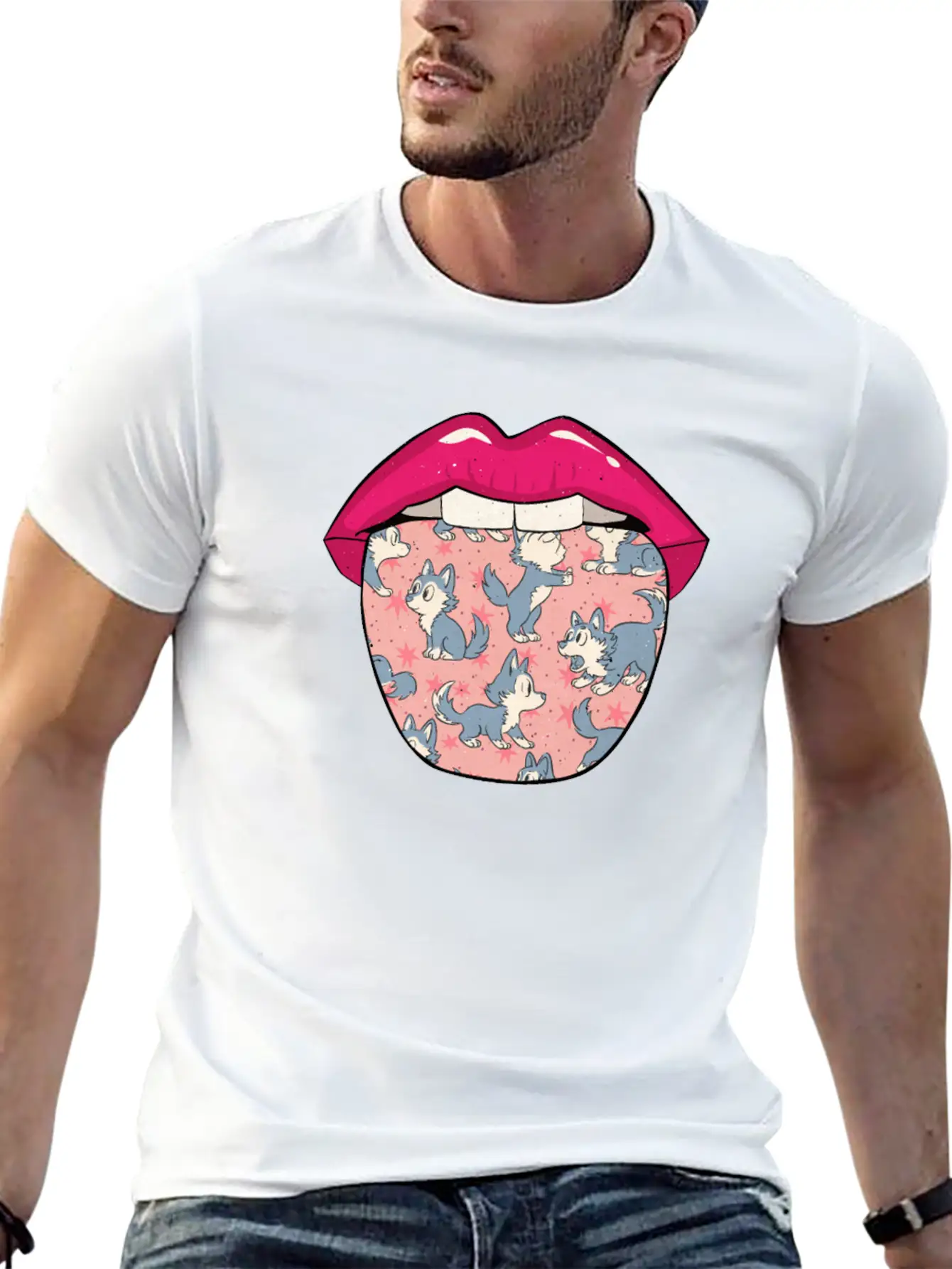 Wolf Tongue Comfortable Minimalist Graphic Tee – Summer Style Essential