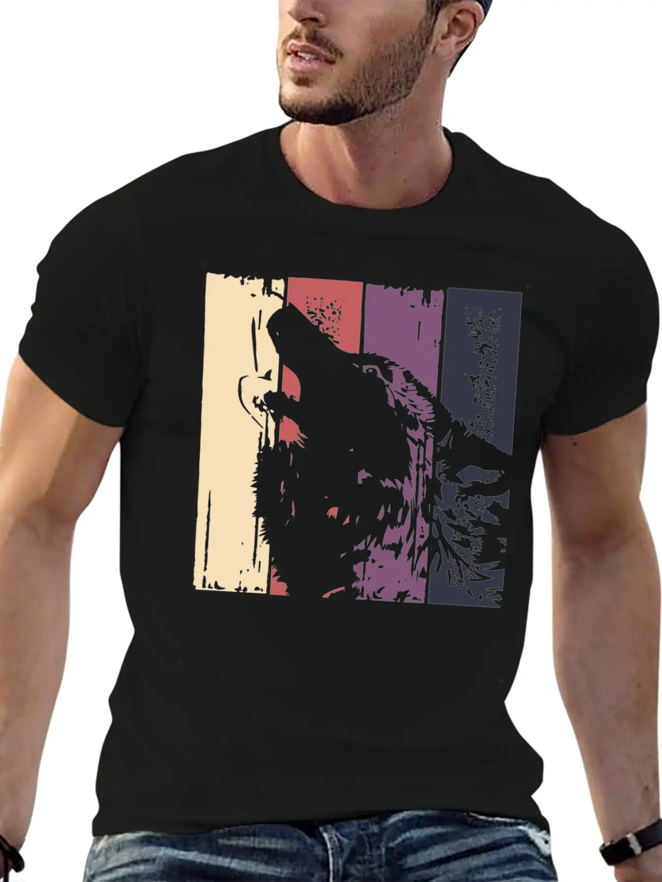 Wolf Vintage | Howl Howling Wolves Predator Pack Basic Graphic T-Shirt – Daily Comfort In Soft Cotton