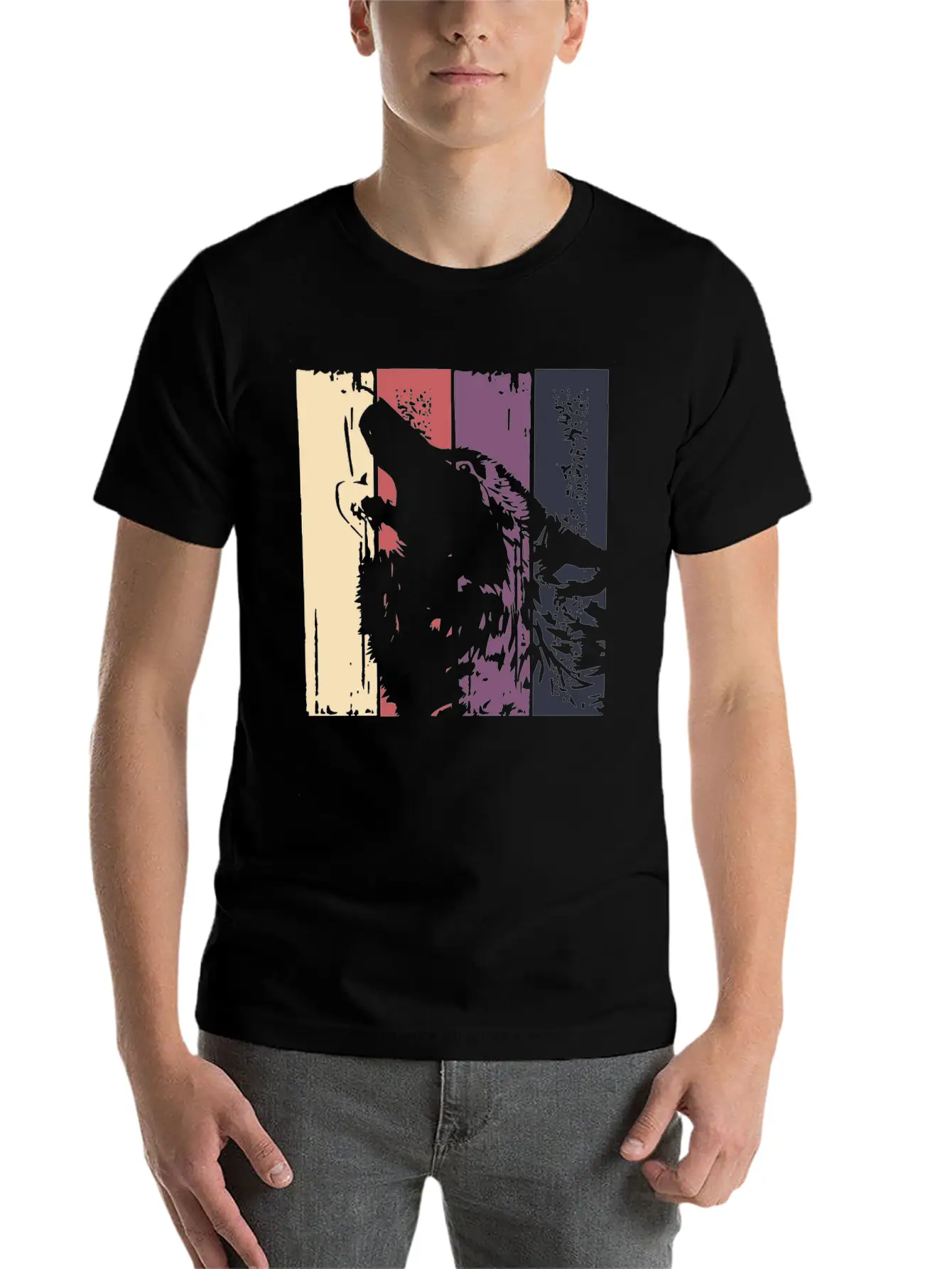 Wolf Vintage | Howl Howling Wolves Predator Pack Basic Graphic T-Shirt – Daily Comfort In Soft Cotton