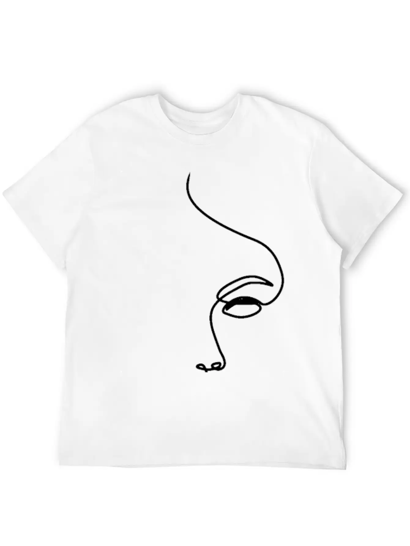 Woman Face Line Art Unisex Short Sleeve Soft Cotton T-Shirt – Casual Everyday Wear