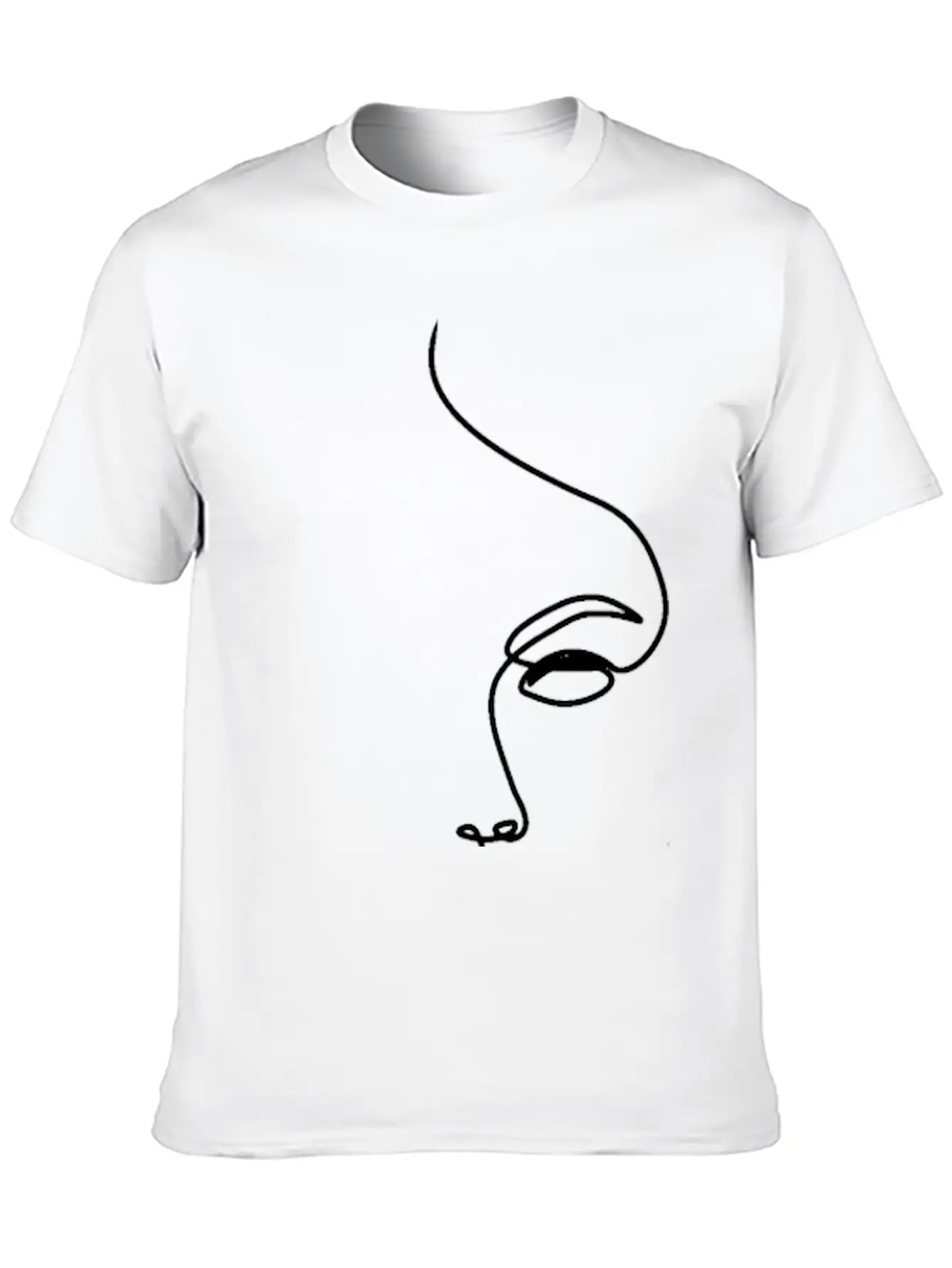 Woman Face Line Art Unisex Short Sleeve Soft Cotton T-Shirt – Casual Everyday Wear