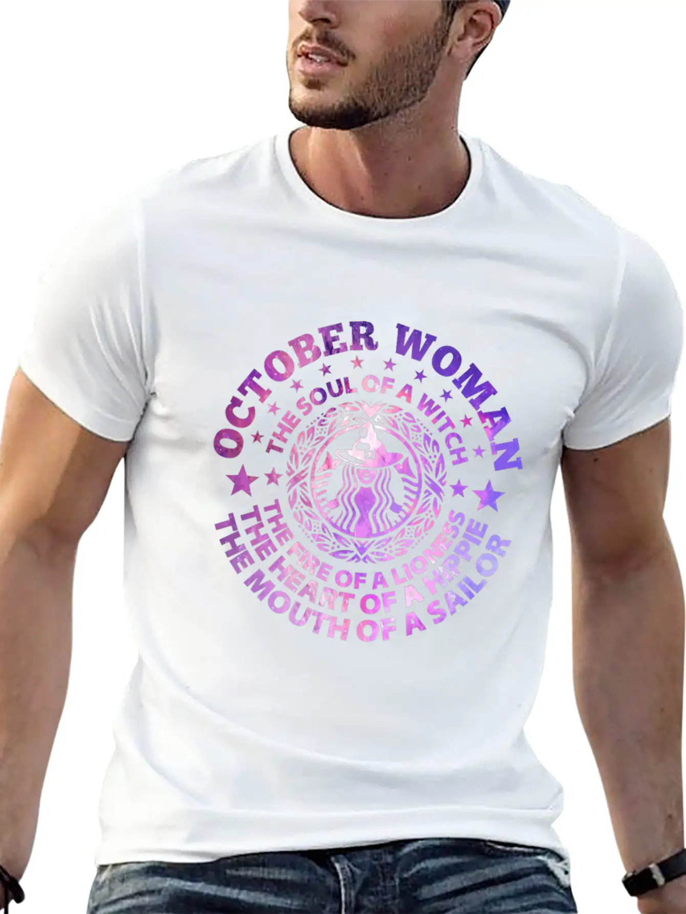 Woman The Soul Of A Witch T-Shirt Basic Graphic T-Shirt – Daily Comfort In Soft Cotton