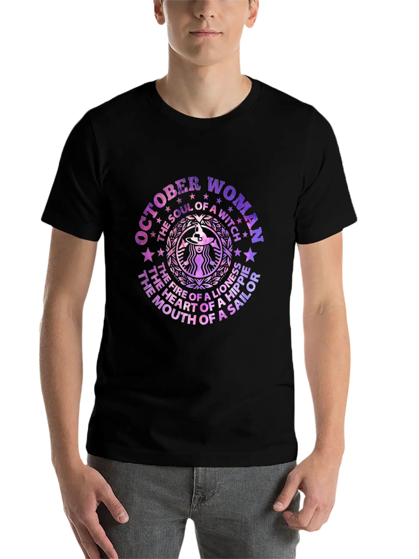 Woman The Soul Of A Witch T-Shirt Basic Graphic T-Shirt – Daily Comfort In Soft Cotton