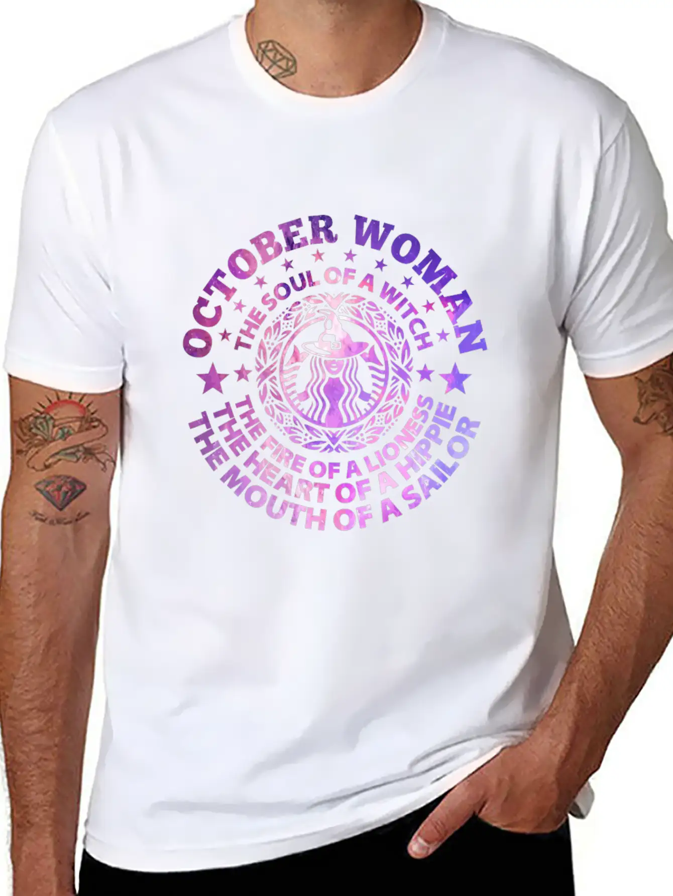 Woman The Soul Of A Witch T-Shirt Basic Graphic T-Shirt – Daily Comfort In Soft Cotton
