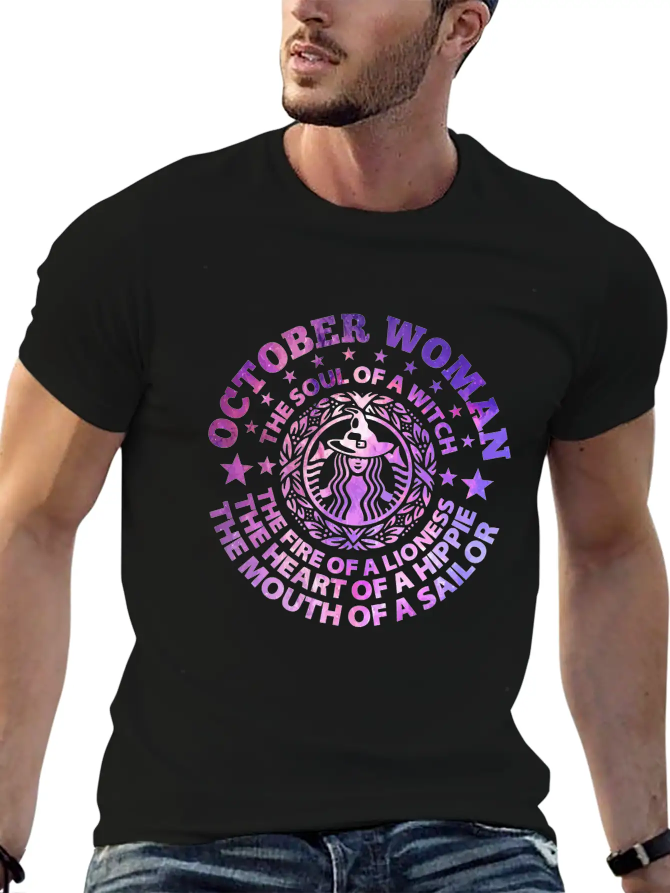 Woman The Soul Of A Witch T-Shirt Basic Graphic T-Shirt – Daily Comfort In Soft Cotton