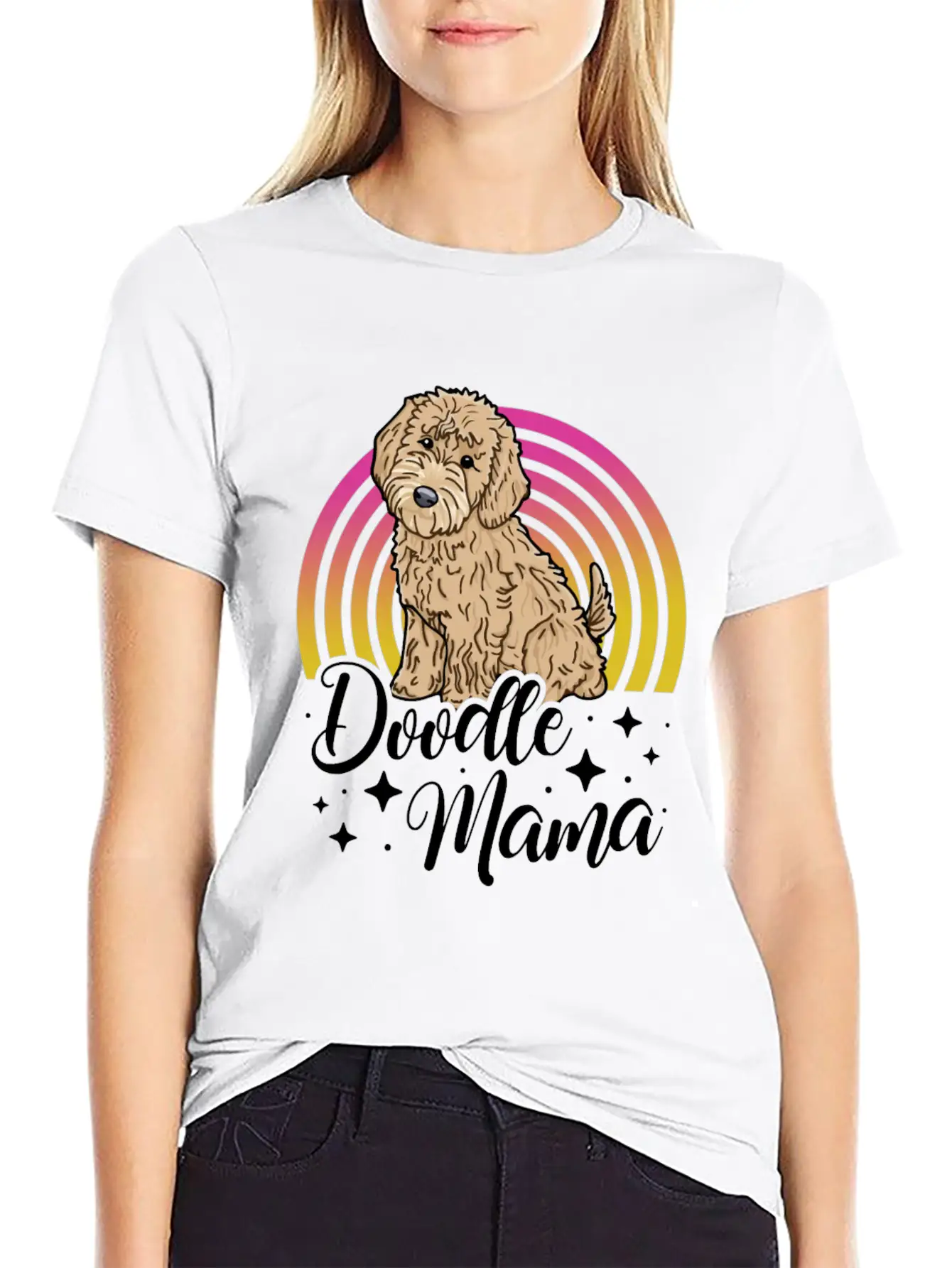 Womens Doodle Mama Labradoodle Goldendoodle Timeless Short Sleeve Tee – Comfy And Minimalist Design