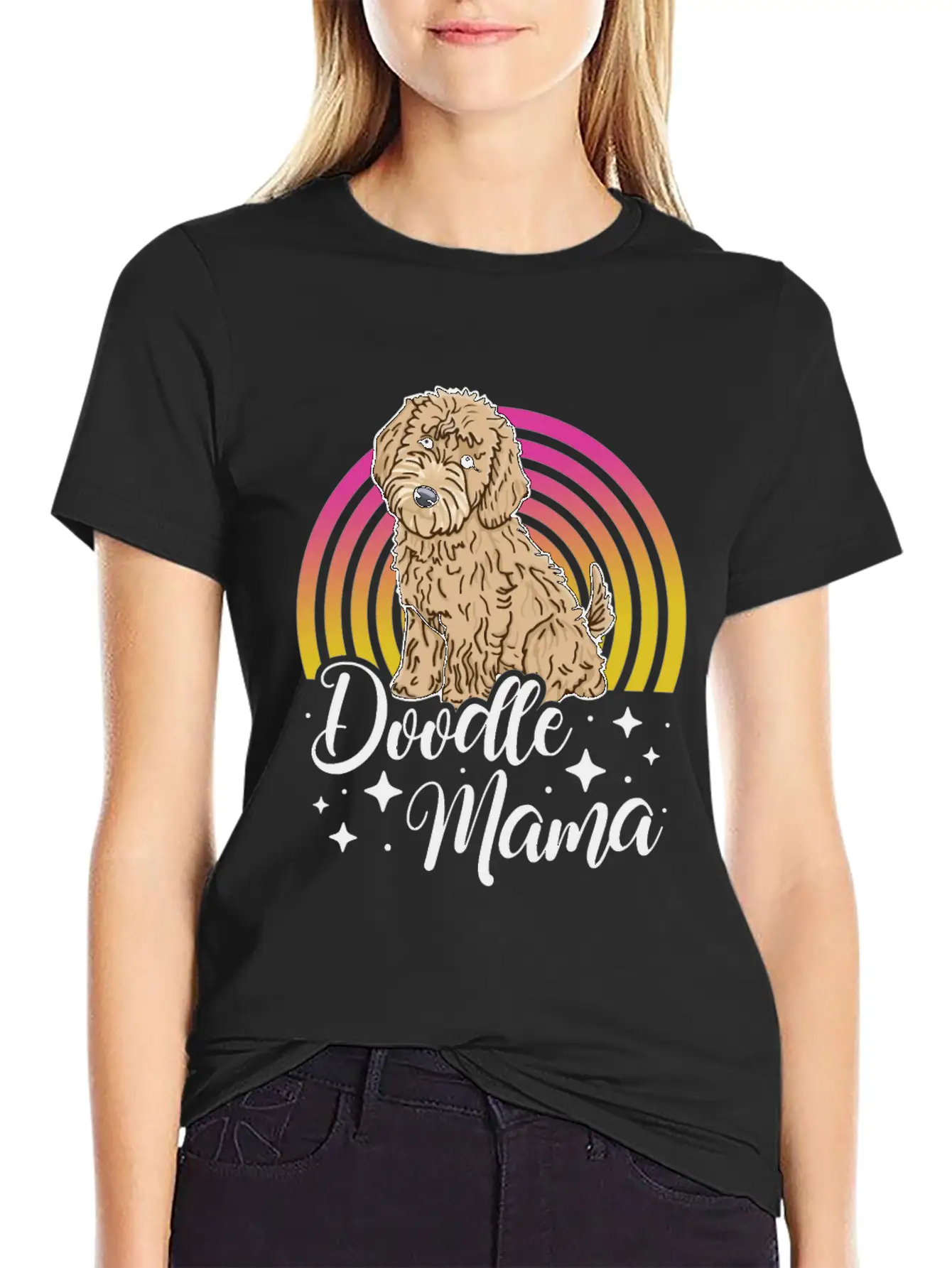 Womens Doodle Mama Labradoodle Goldendoodle Timeless Short Sleeve Tee – Comfy And Minimalist Design
