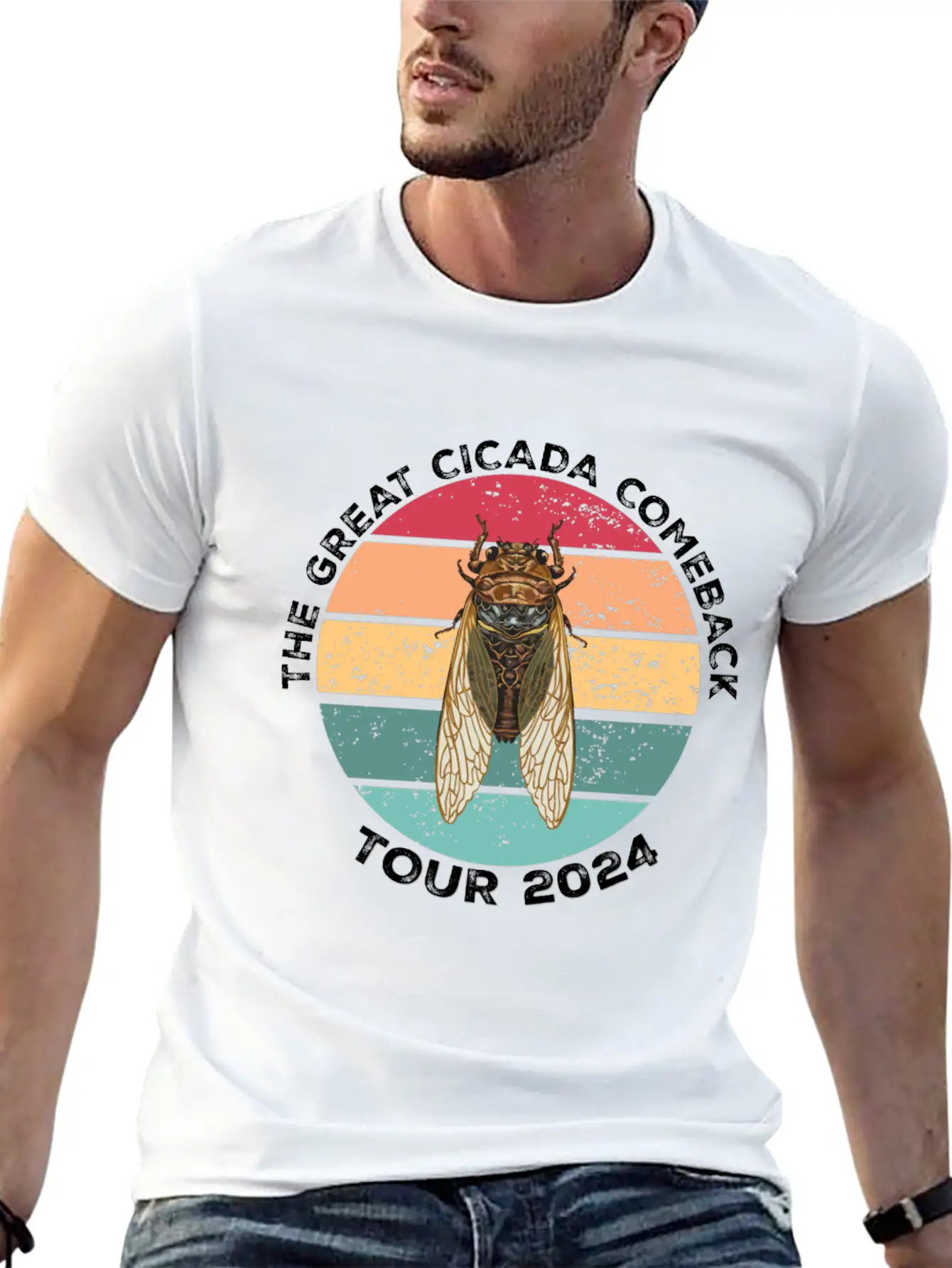 Womens Great Cicada Comeback Tour 2024 Insect Inva Basic Graphic T-Shirt – Daily Comfort In Soft Cotton