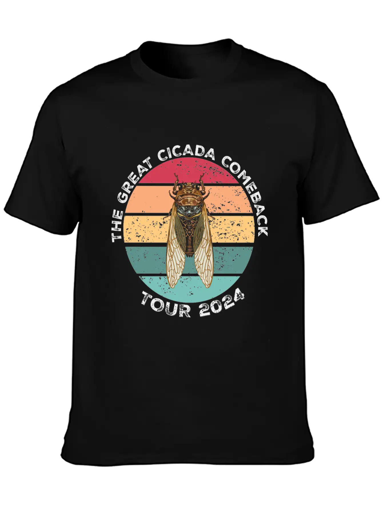 Womens Great Cicada Comeback Tour 2024 Insect Inva Basic Graphic T-Shirt – Daily Comfort In Soft Cotton